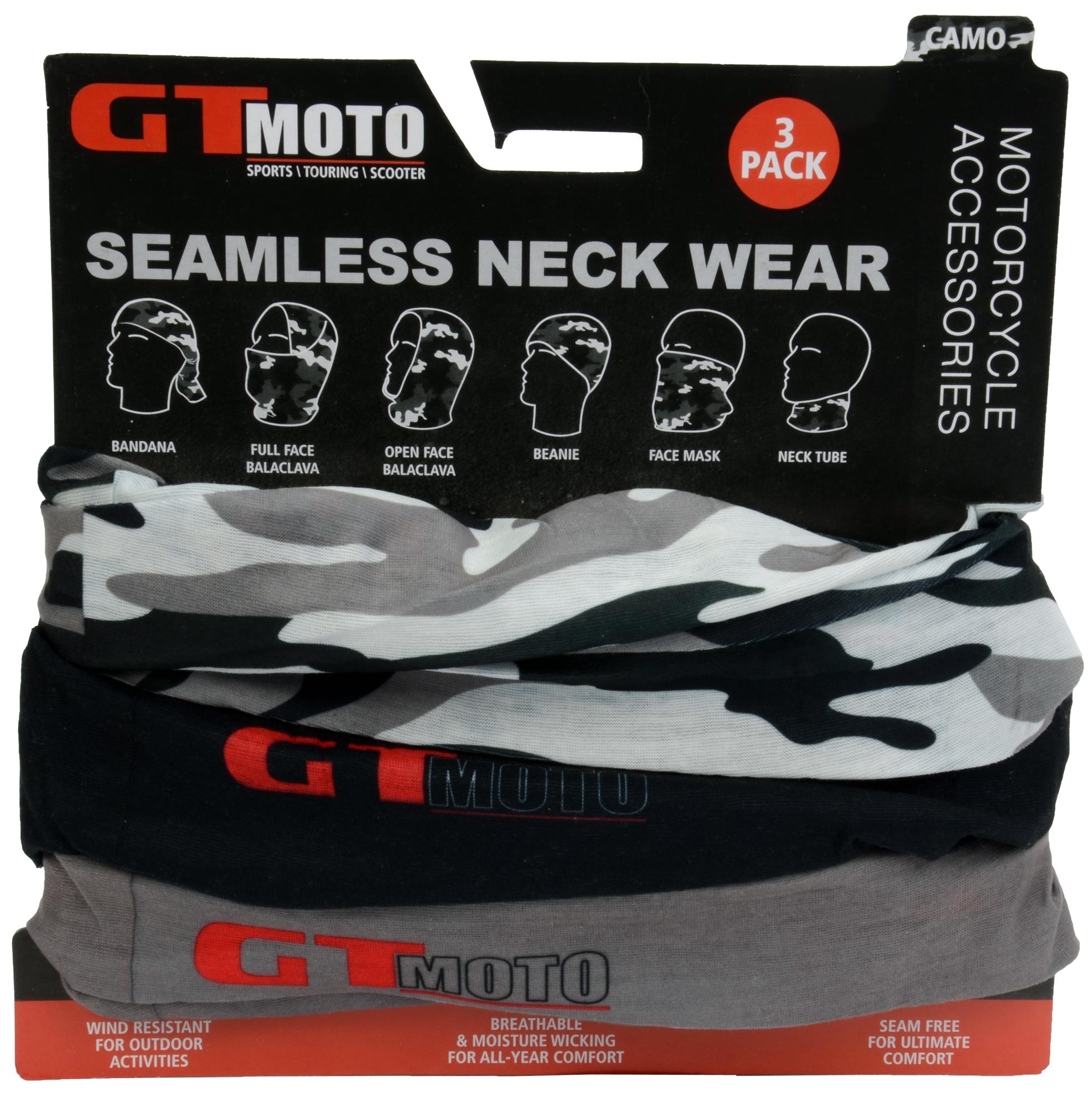 GTMOTO Seamless Neckwear -Camo -3 pack