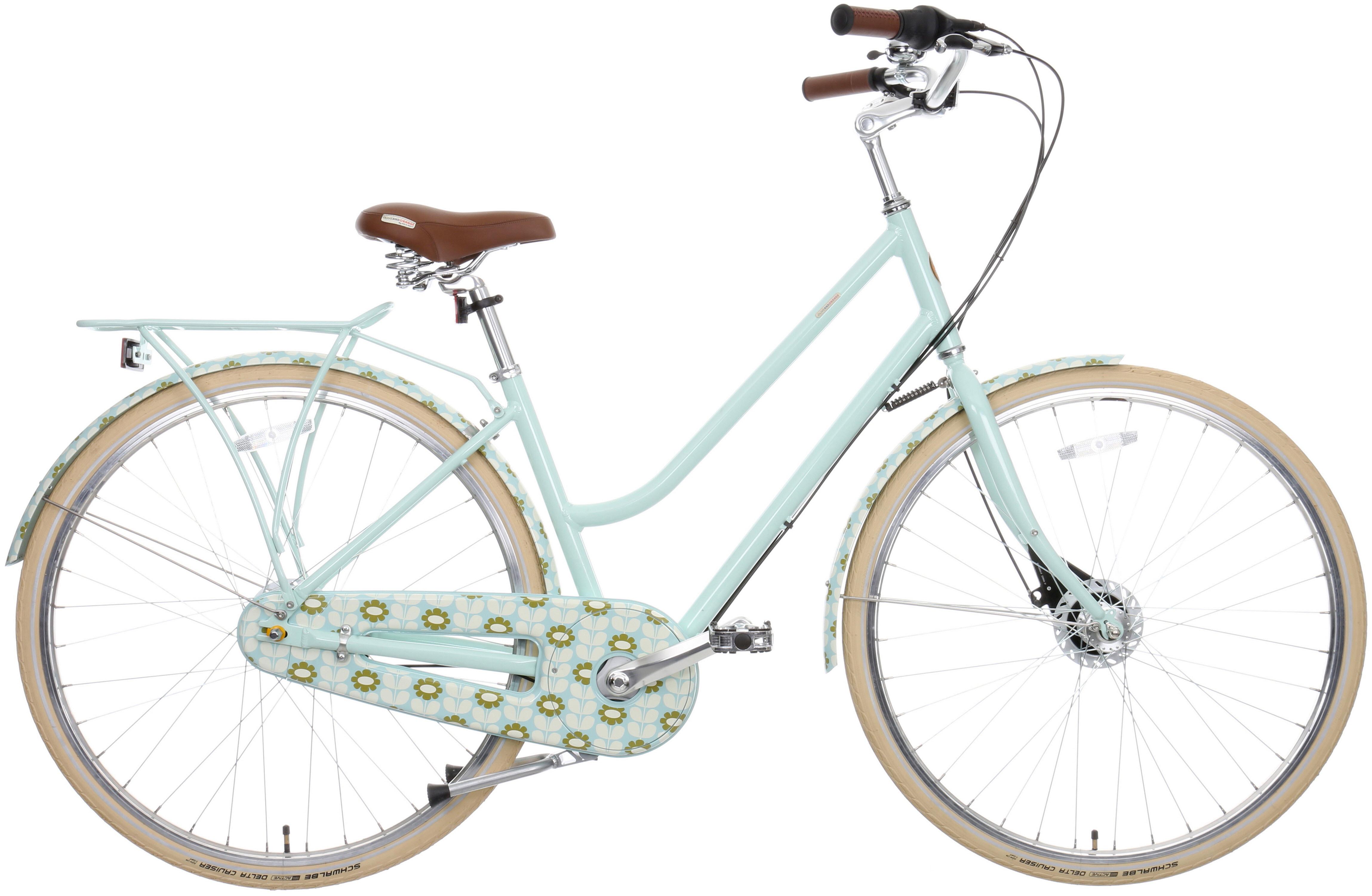image of Olive and Orange by Orla Kiely Womens Classic Bike - Part Cover Duck Egg Tall Flower