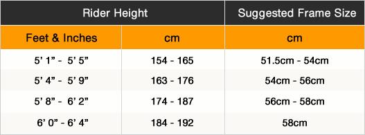 halfords hybrid bike size guide
