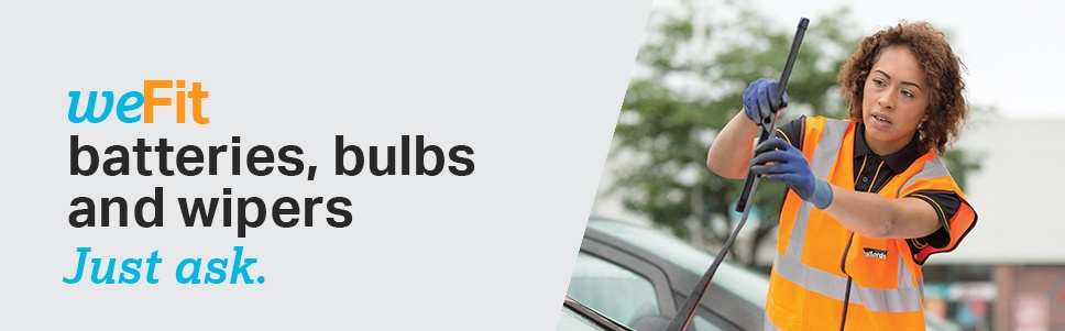 We fit batteries, bulbs and wipers