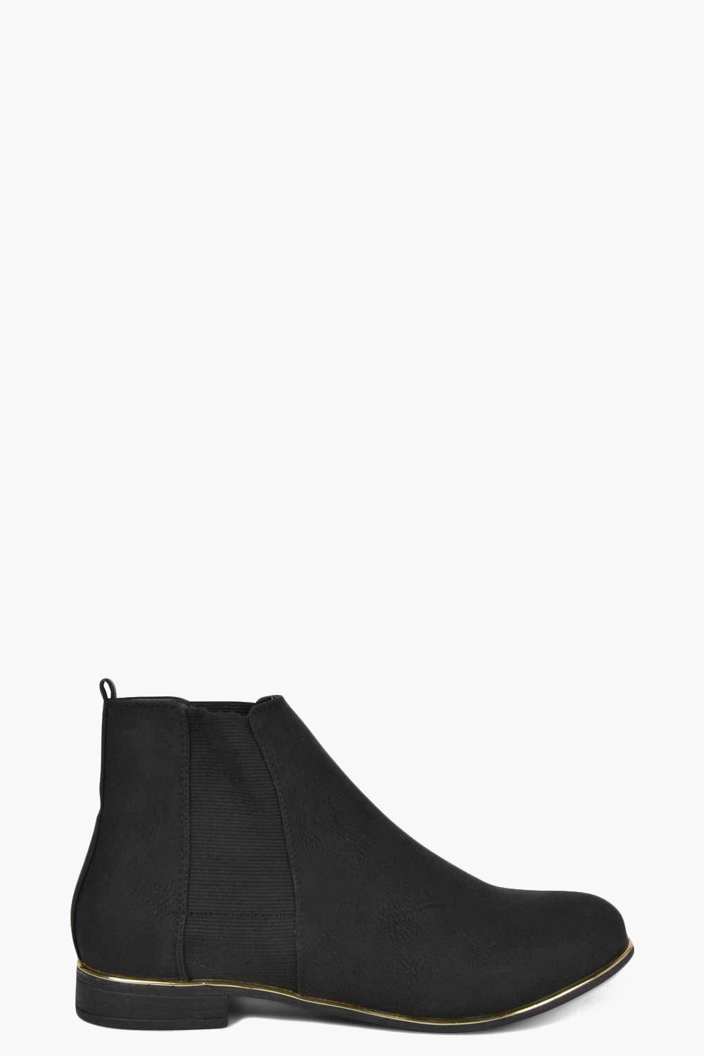 chelsea boots with gold trim