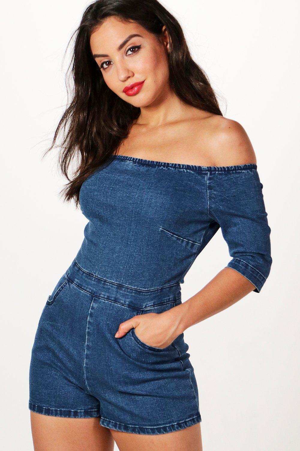 black denim playsuit