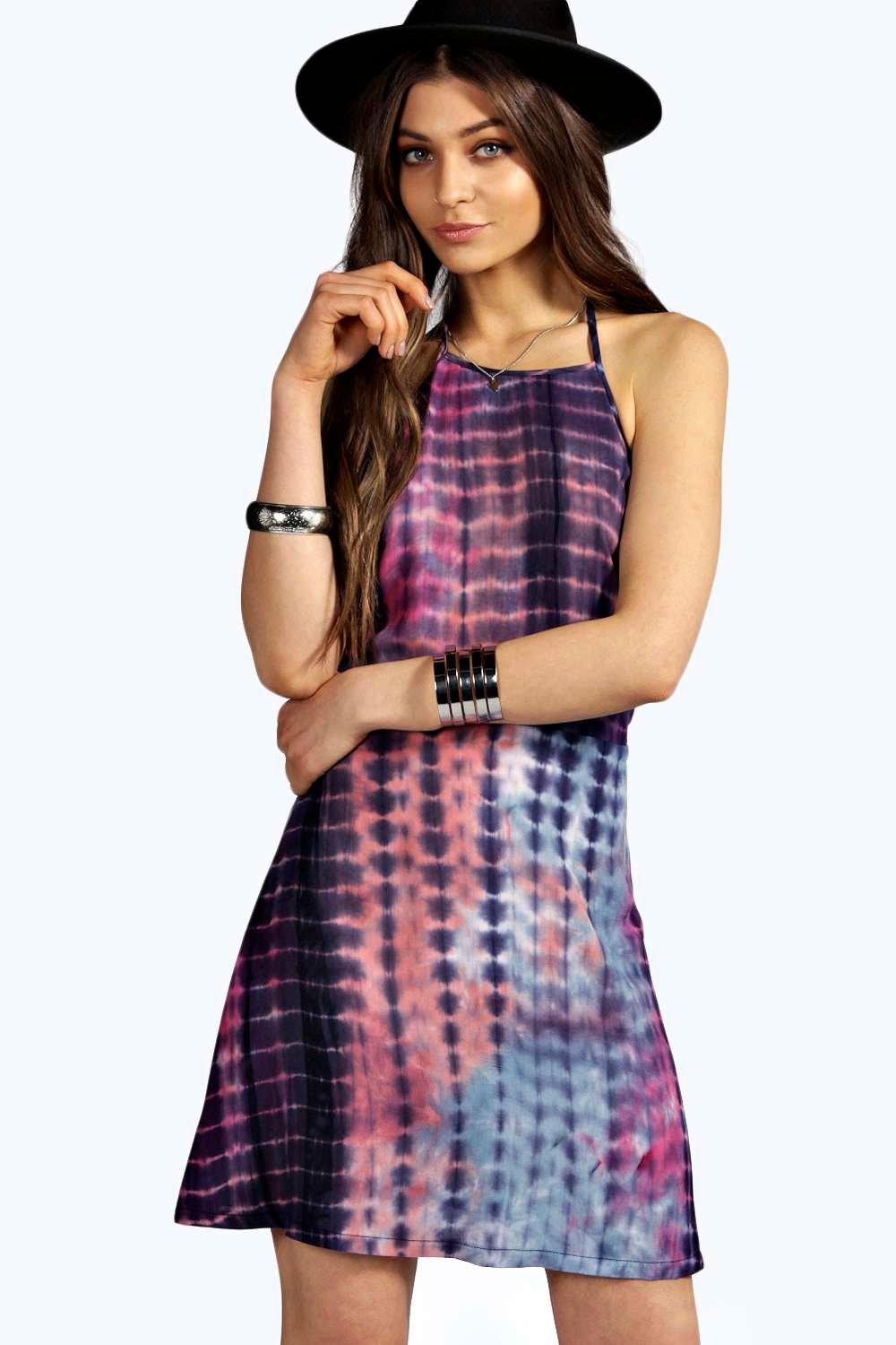 tiered strappy skater dress