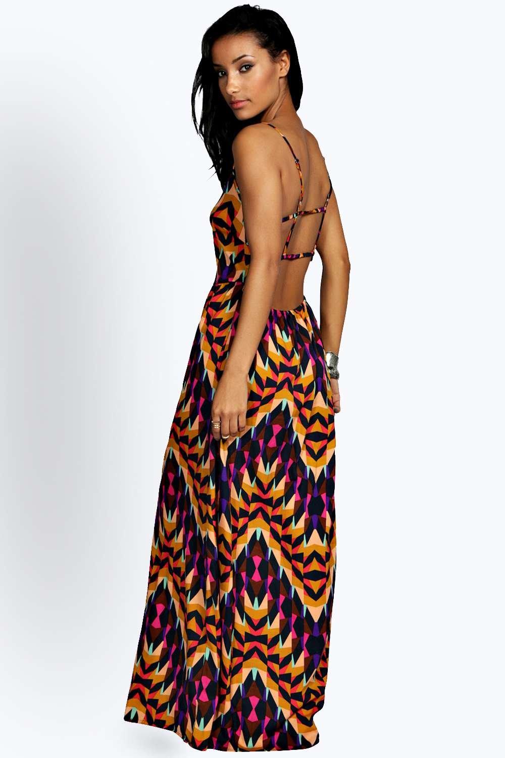 apotheosis structured strappy woven prom dress