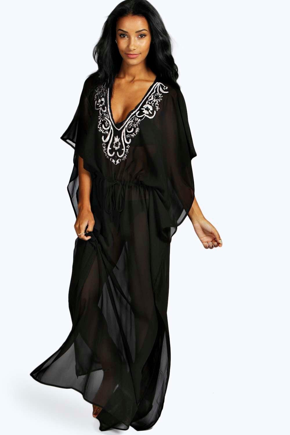 embellished maxi beach kaftan