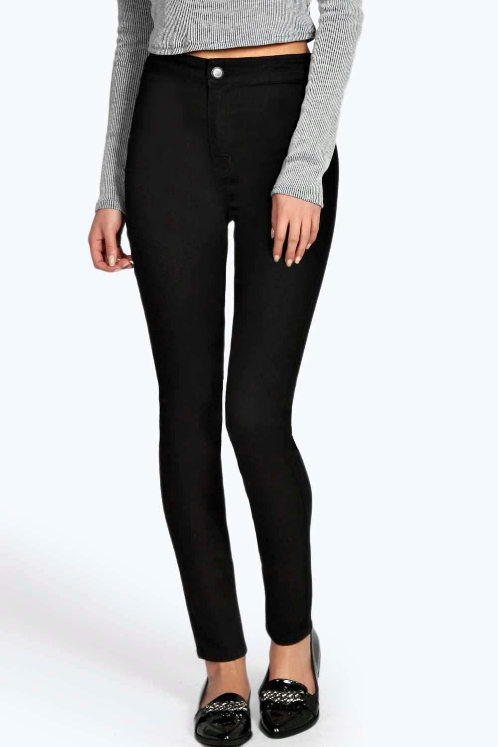 Lara Skinny High Waist Denim Tube Jeans at boohoo.com