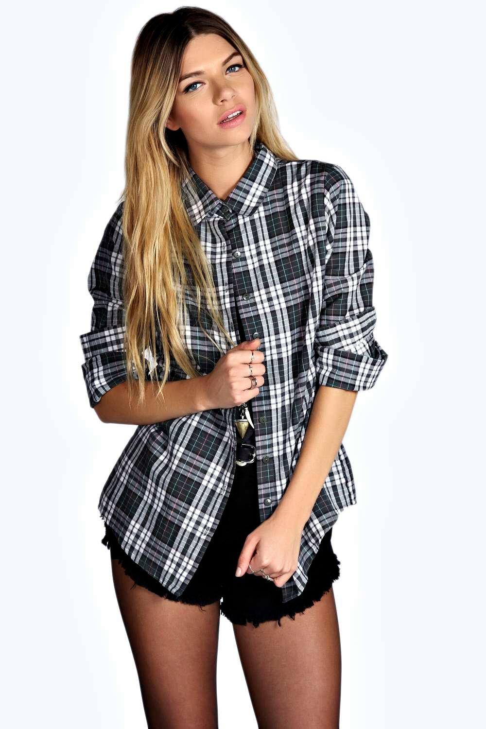 oversized checked overshirt