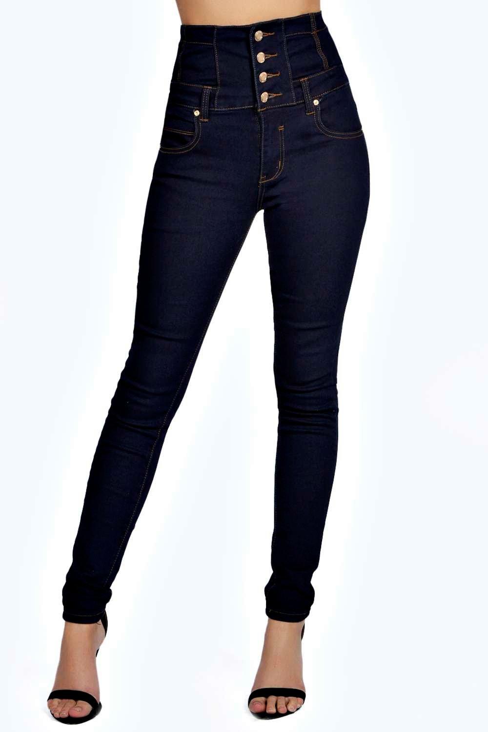 Very High Waisted Skinny Jeans Bbg Clothing