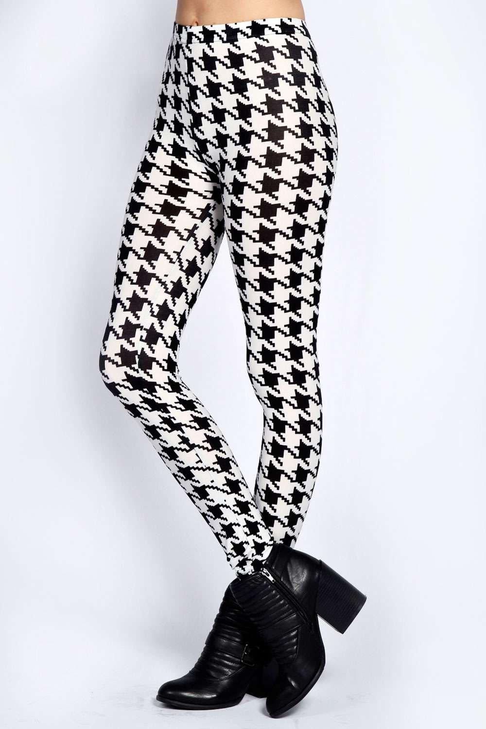 dogtooth print trousers