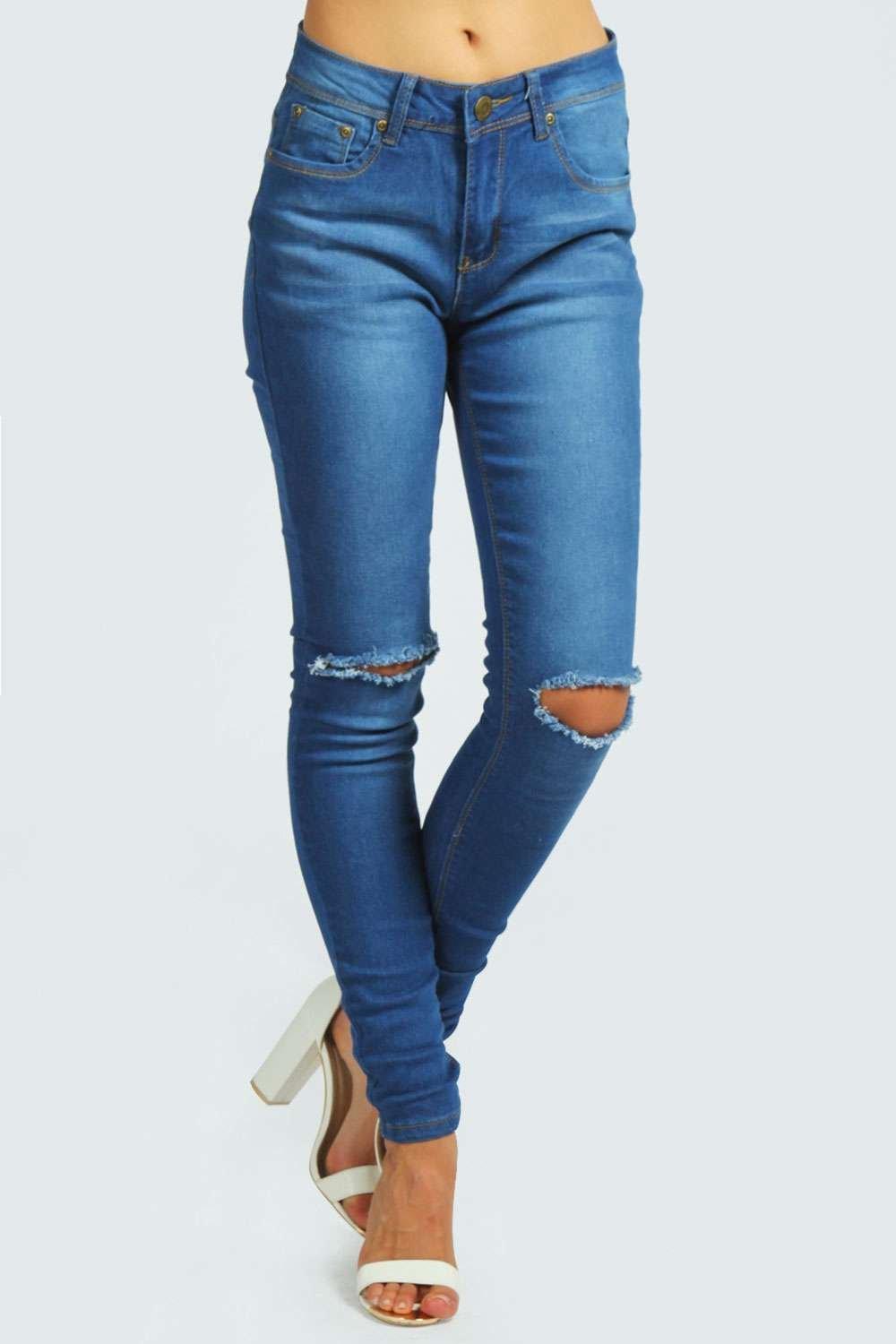 bum slit jeans