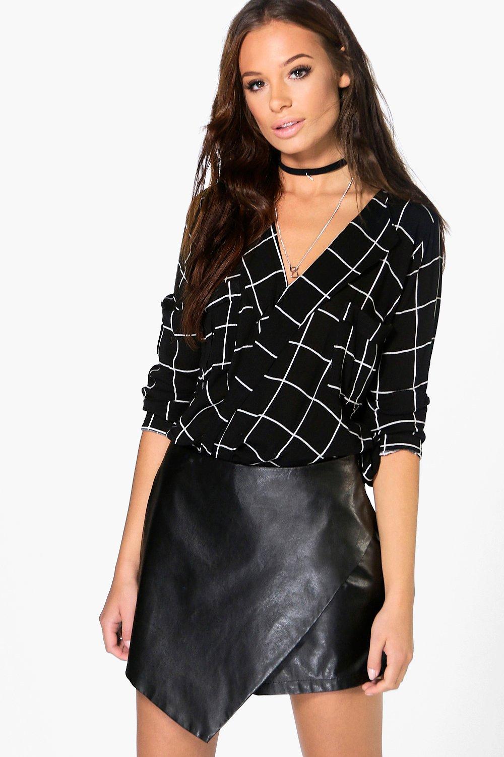 oversized wrap blouse