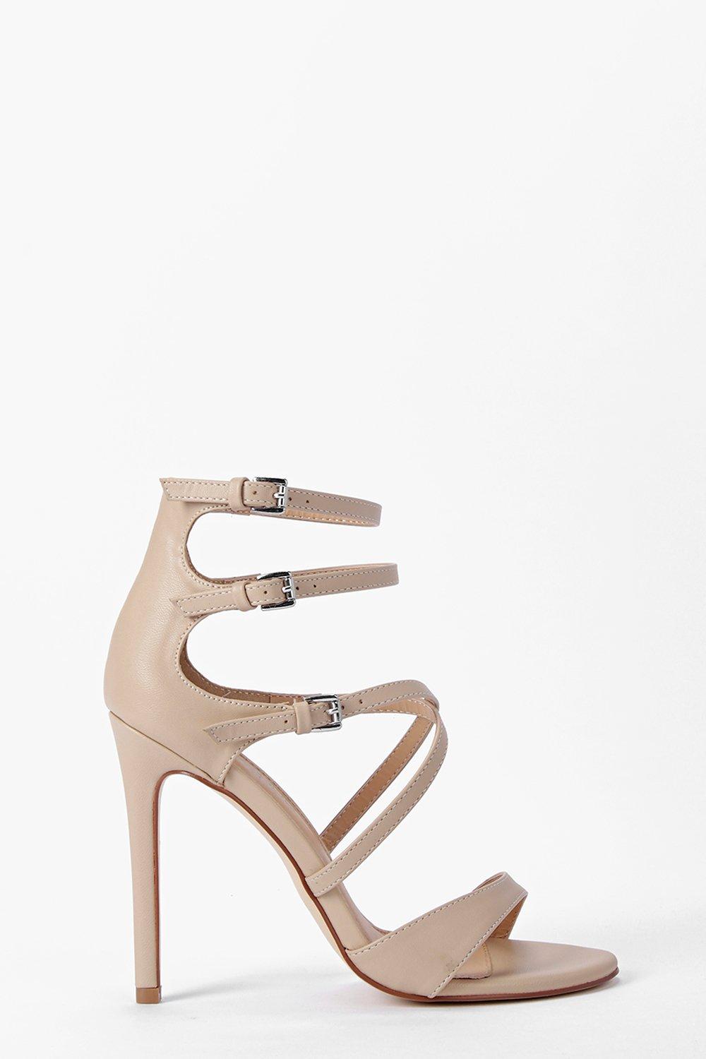 multi strap adjustable buckle stiletto heels