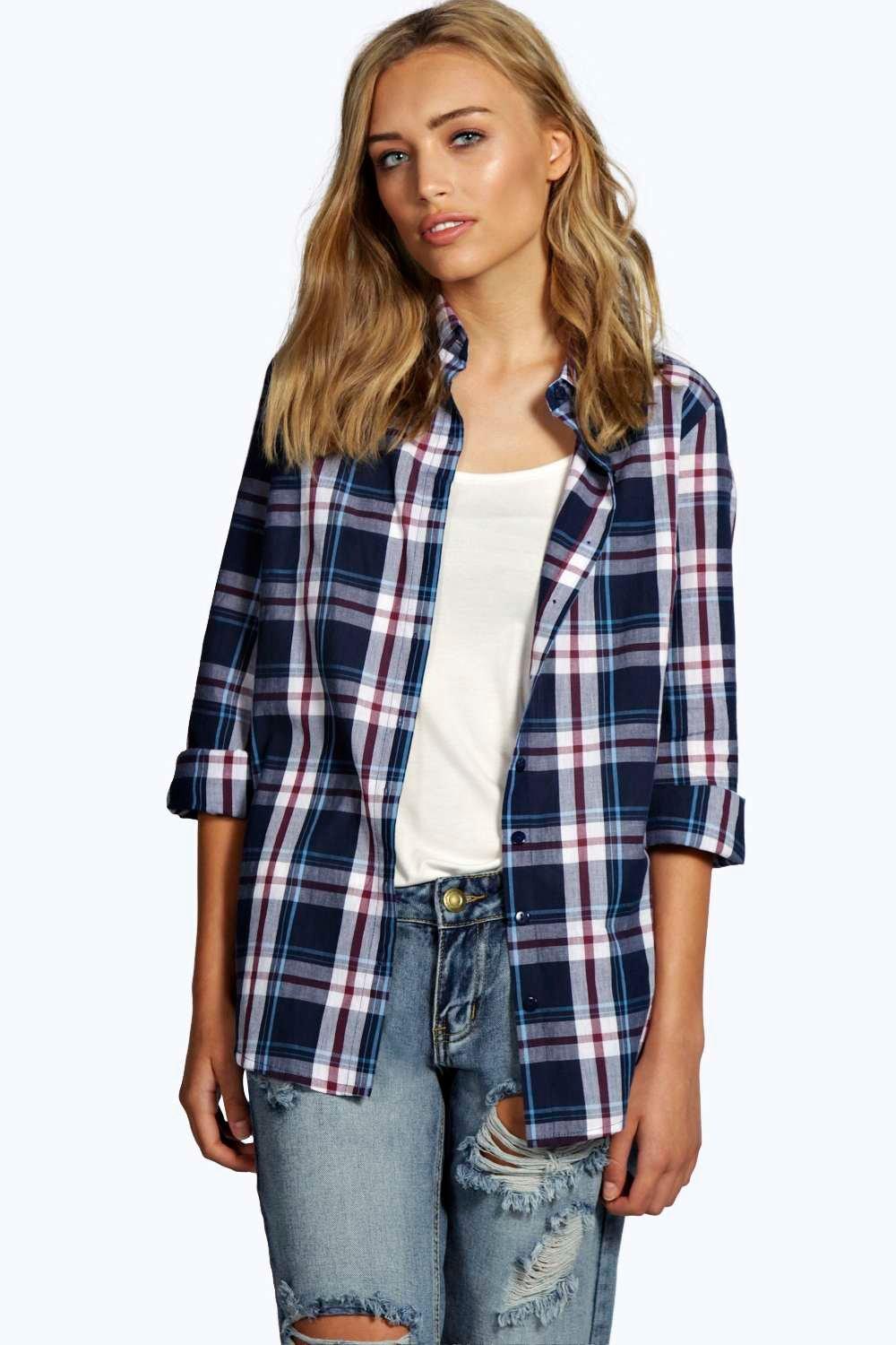 oversized checked overshirt trf