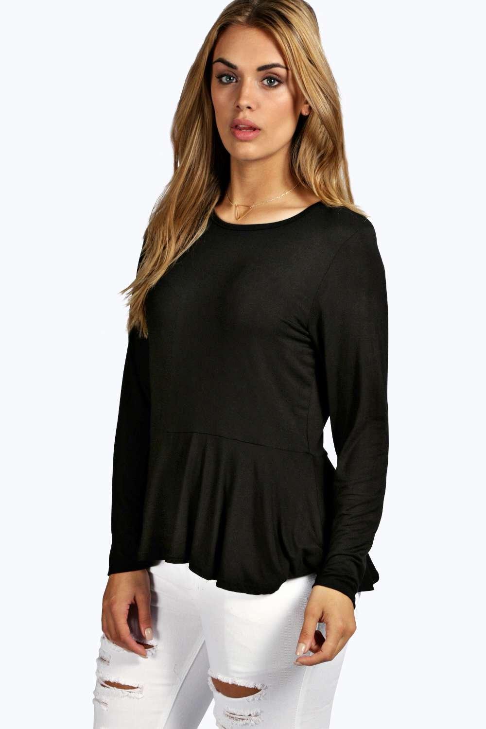 peplum top boohoo