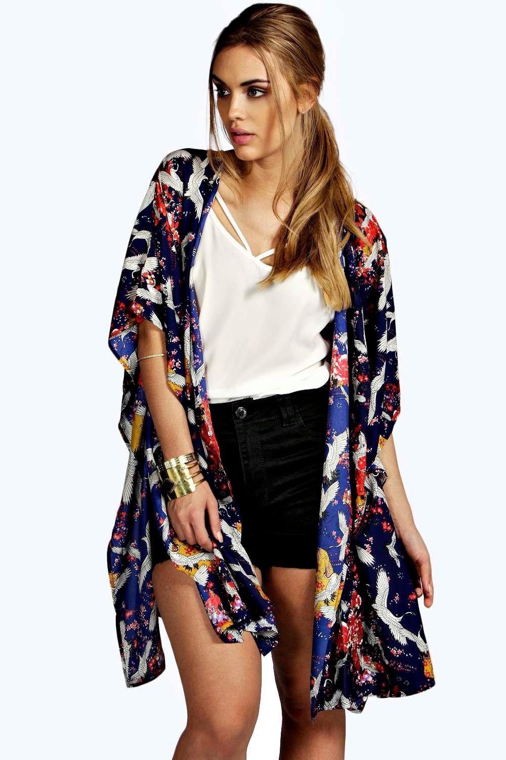 boohoo orange kimono