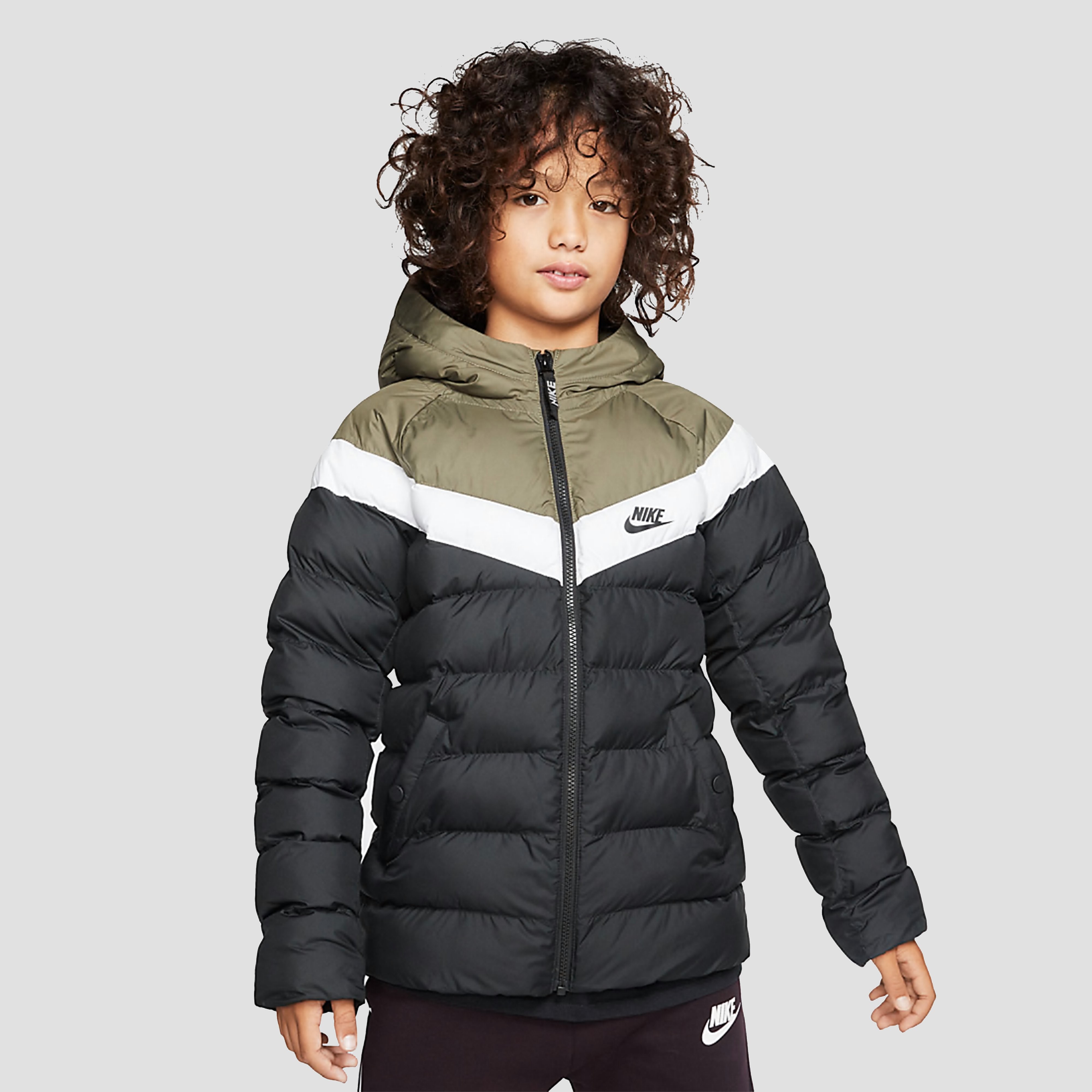 NIKE Sportswear filled winterjas zwart/groen kinderen Kinderen