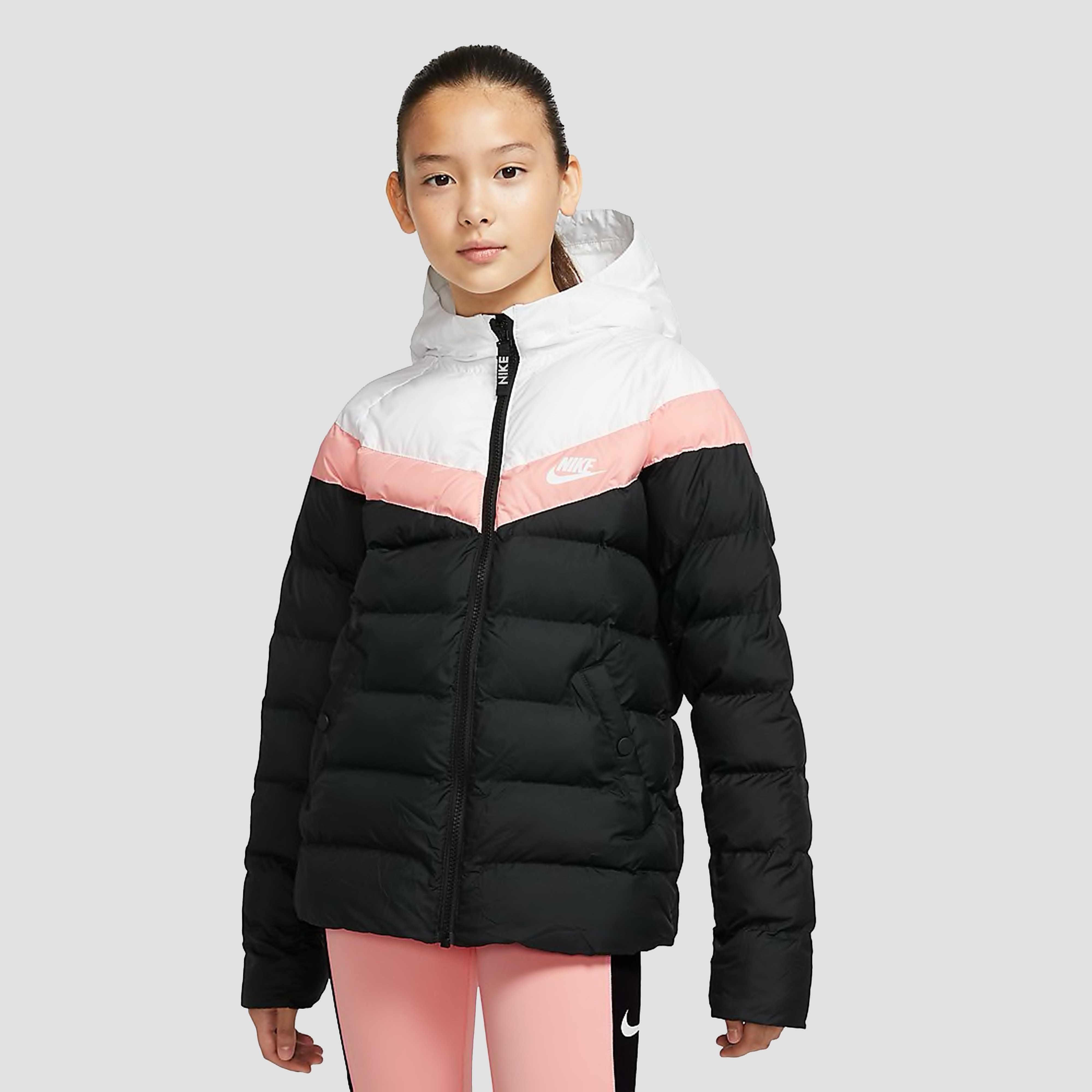 NIKE Sportswear filled winterjas zwart/wit kinderen Kinderen