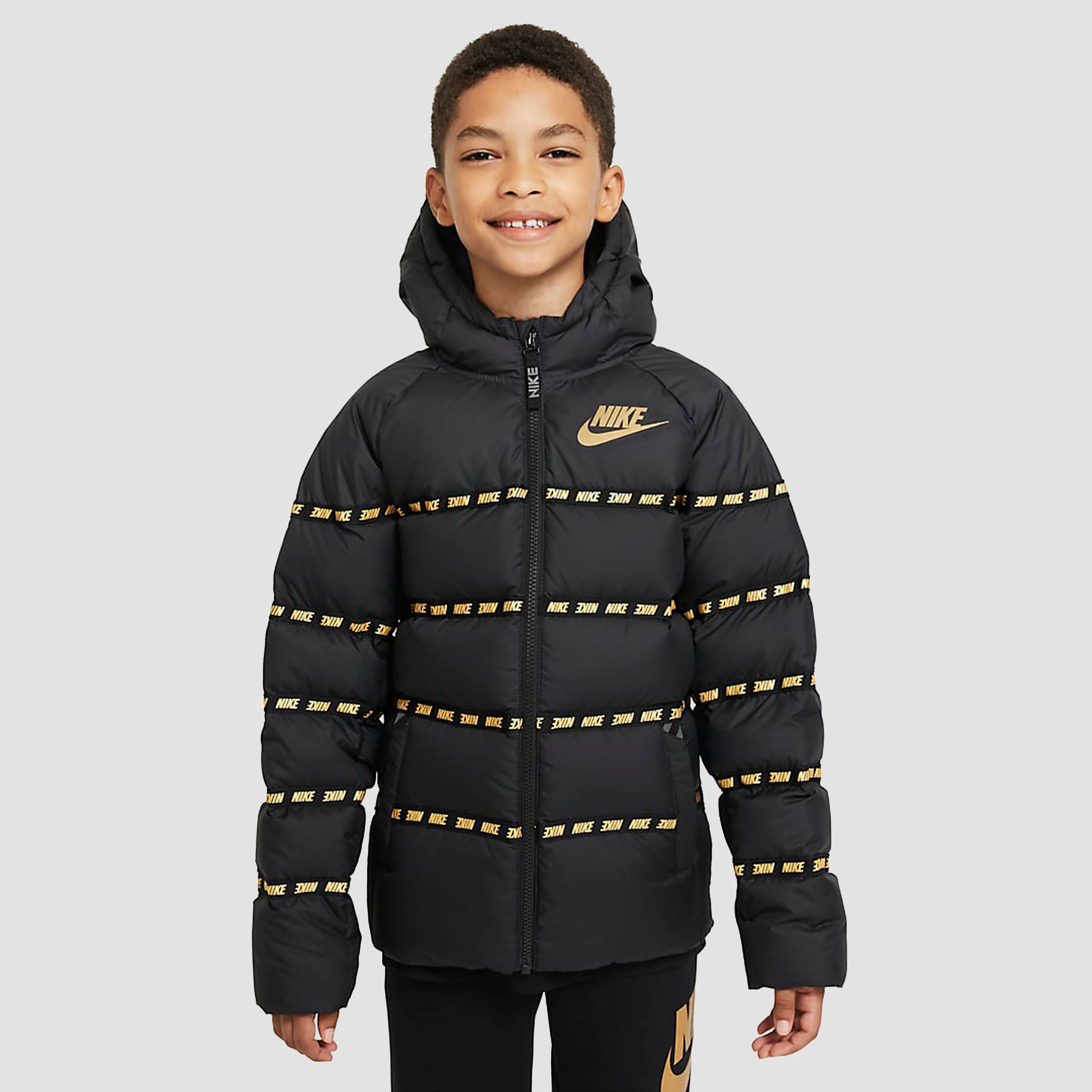 NIKE Down jas zwart/goud kinderen Kinderen