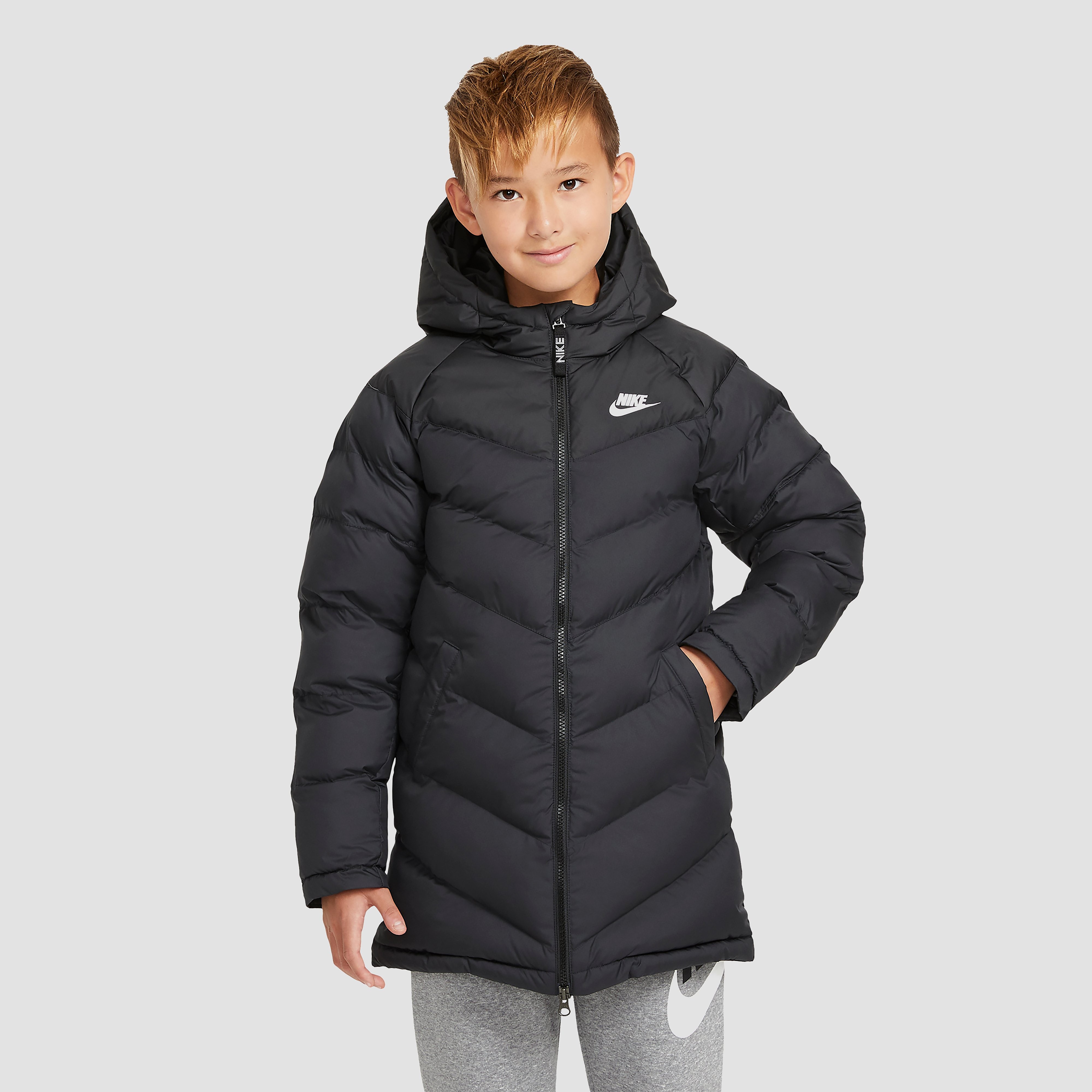 NIKE Sportswear synthetic fill long winterjas zwart kinderen Kinderen