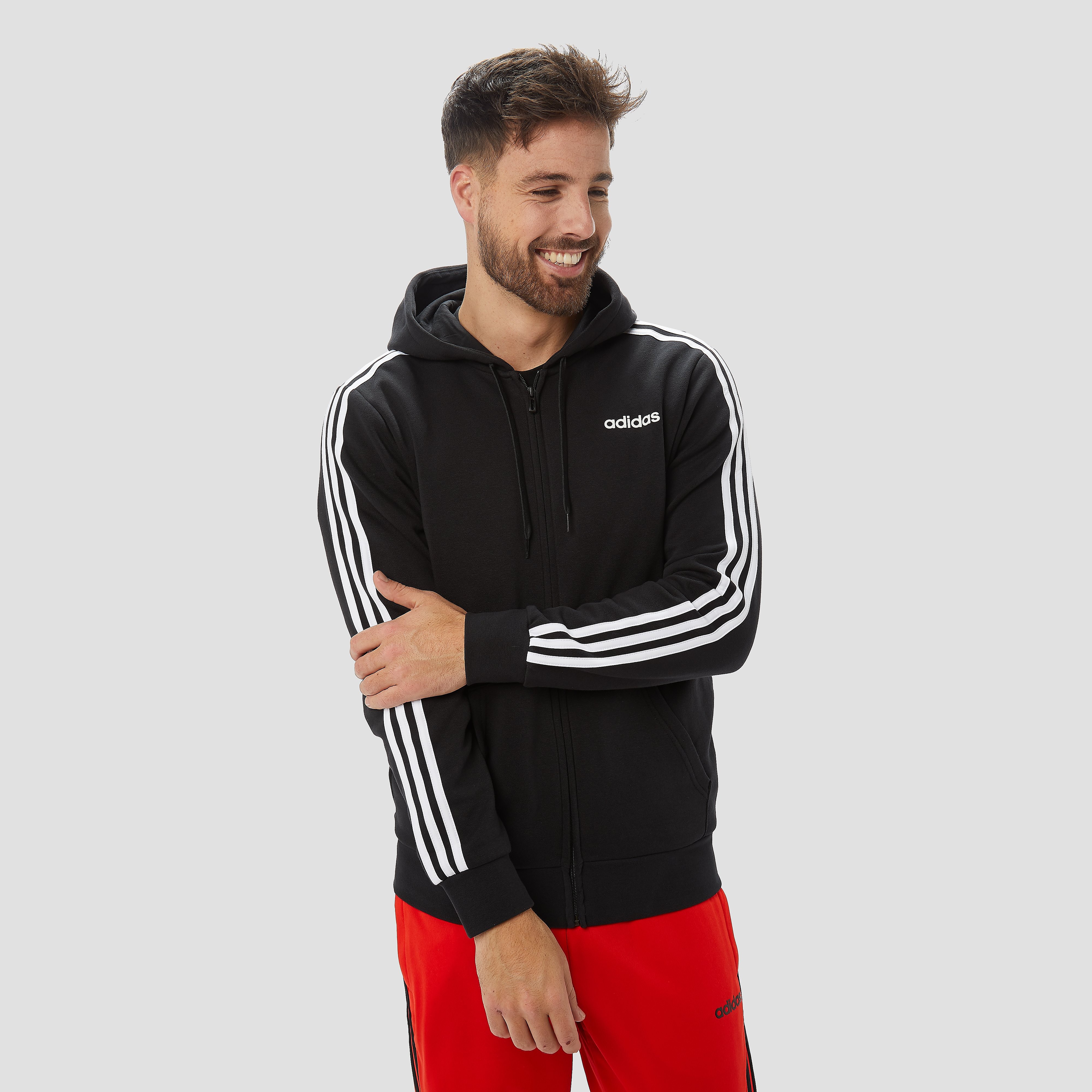 adidas Essentials 3-stripes fleece trui zwart heren Heren