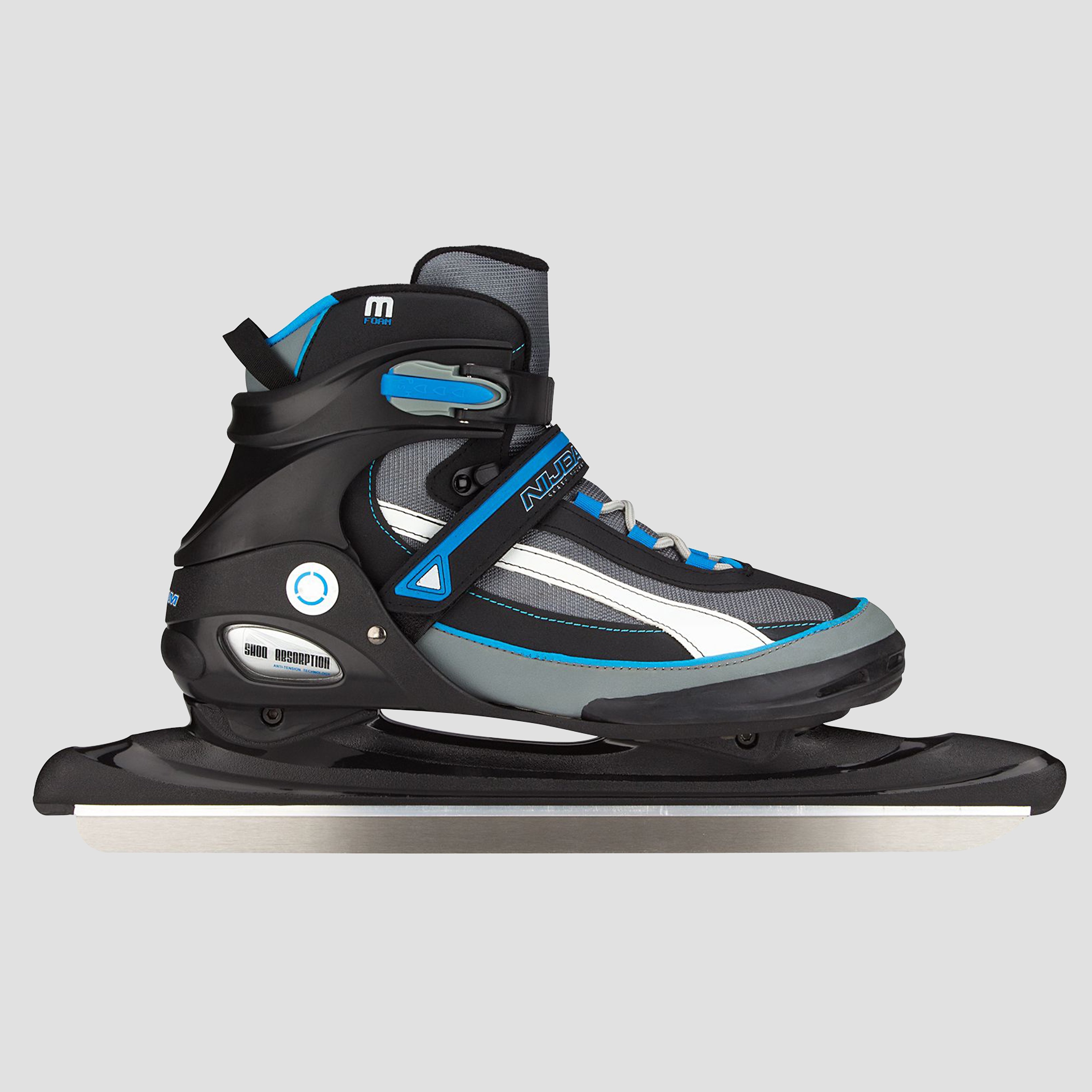 NIJDAM Semisoft schaatsen zwart/blauw Heren