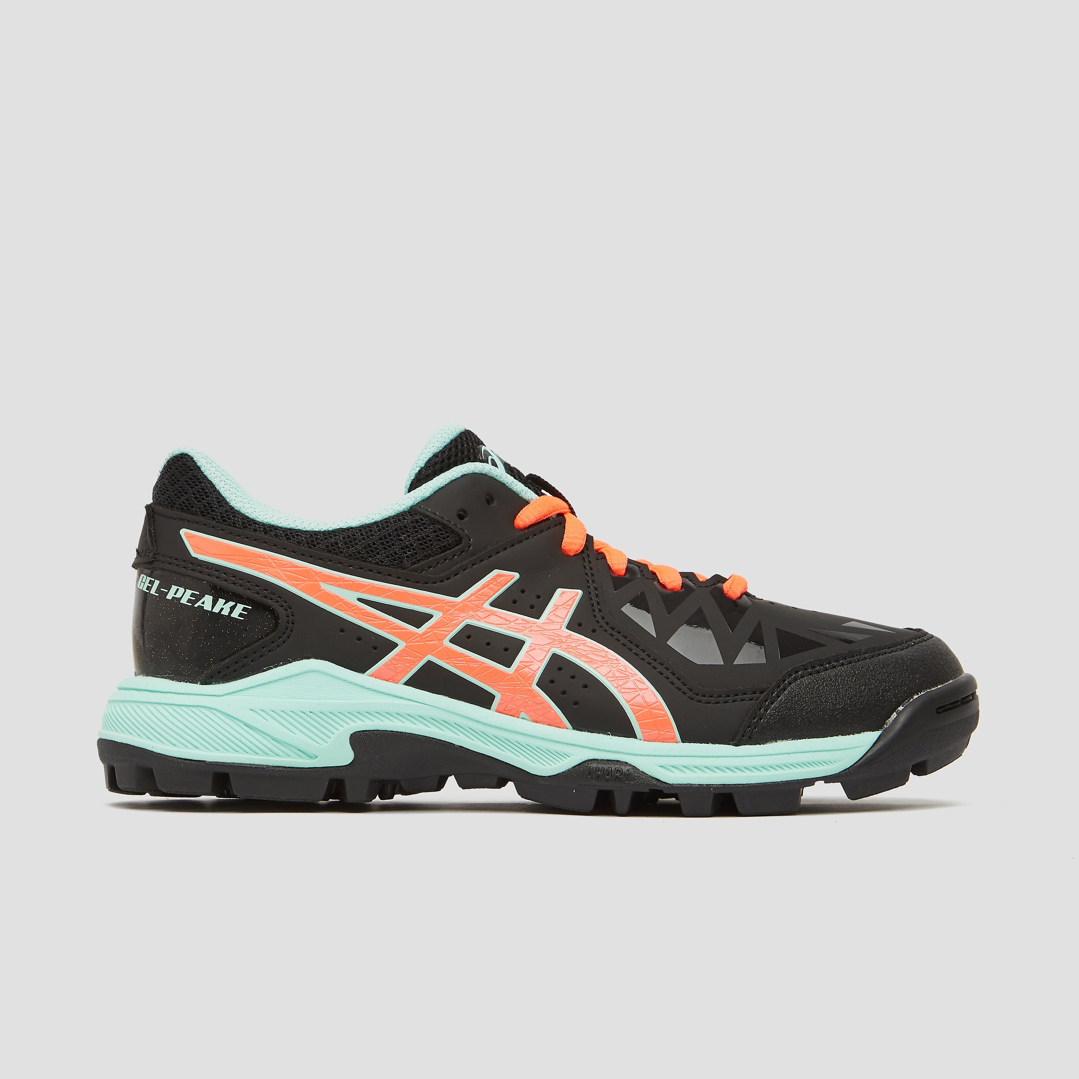 Asics gel-peake hockeyschoenen zwart/oranje kinderen