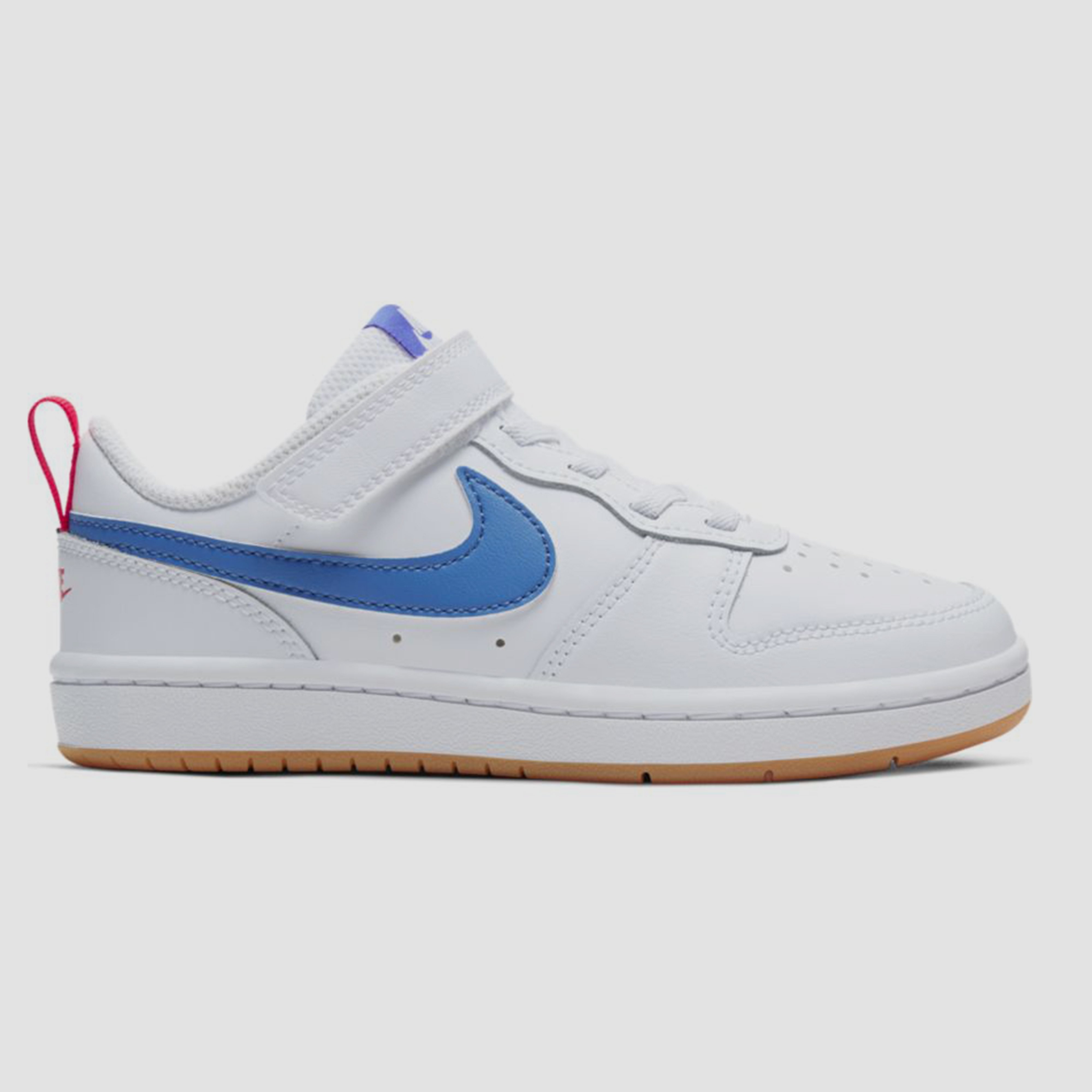 Nike court borough low 2 sneakers wit/blauw kinderen