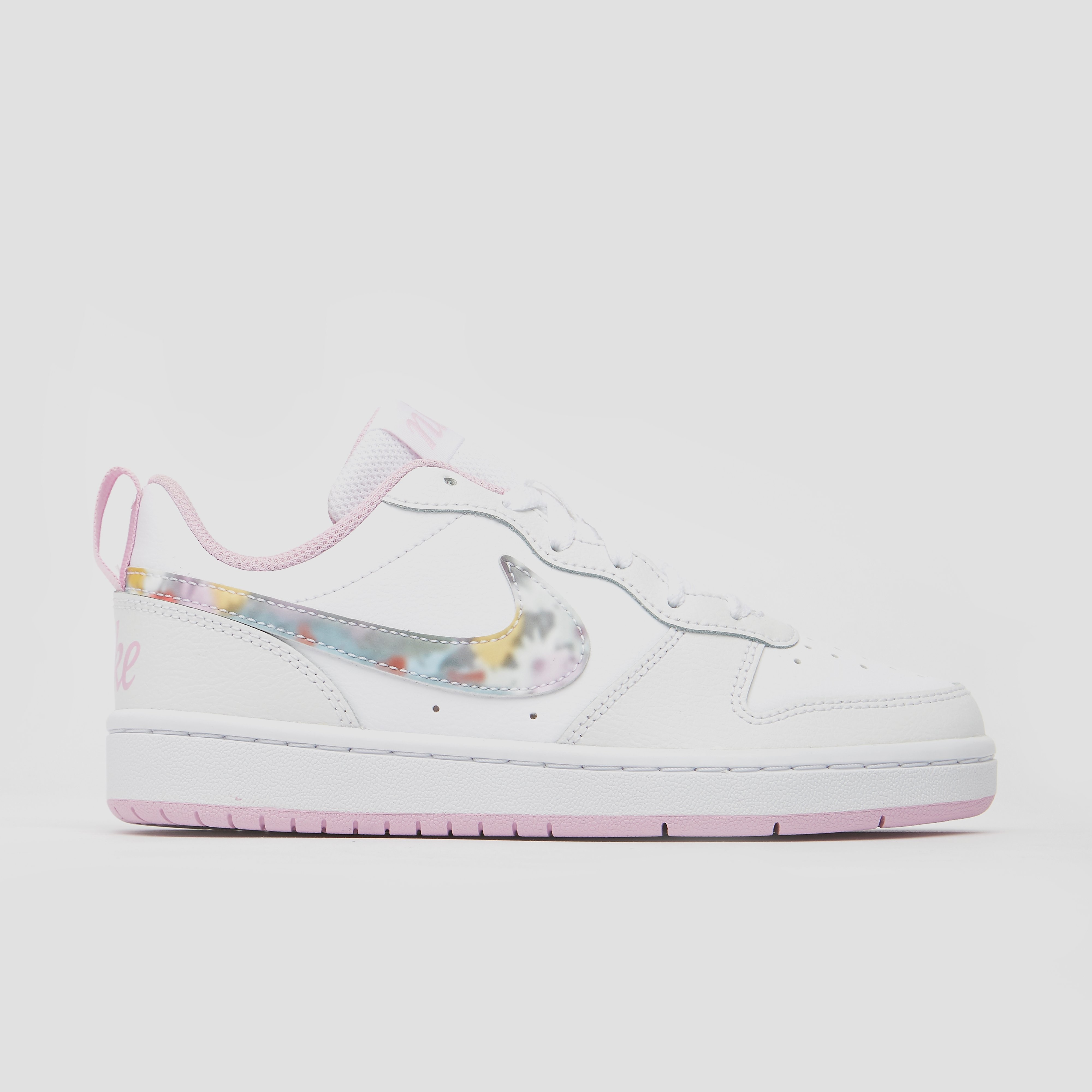 Nike court borough low 2 sneakers wit/roze kinderen