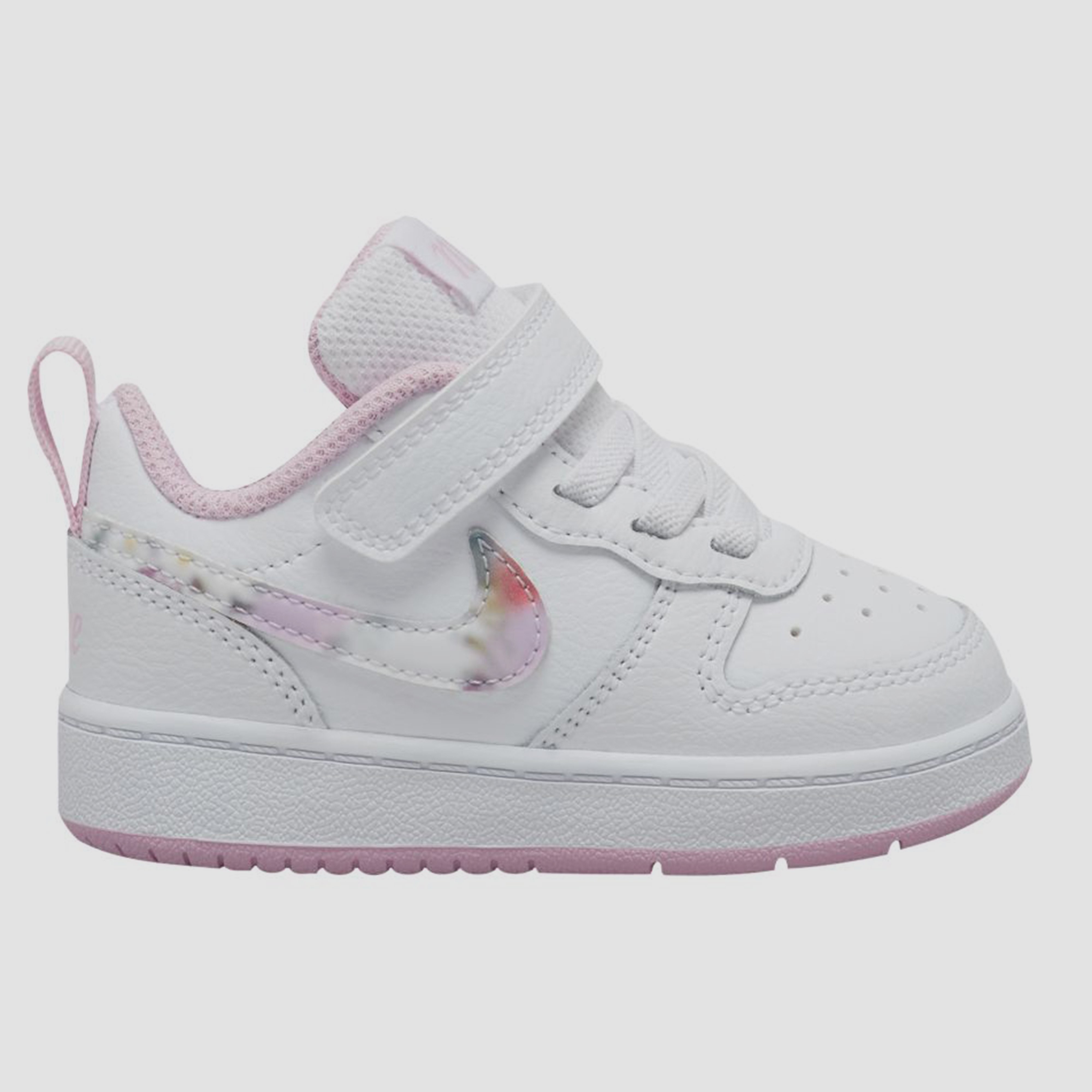 Nike court borough low 2 sneakers wit/roze kinderen