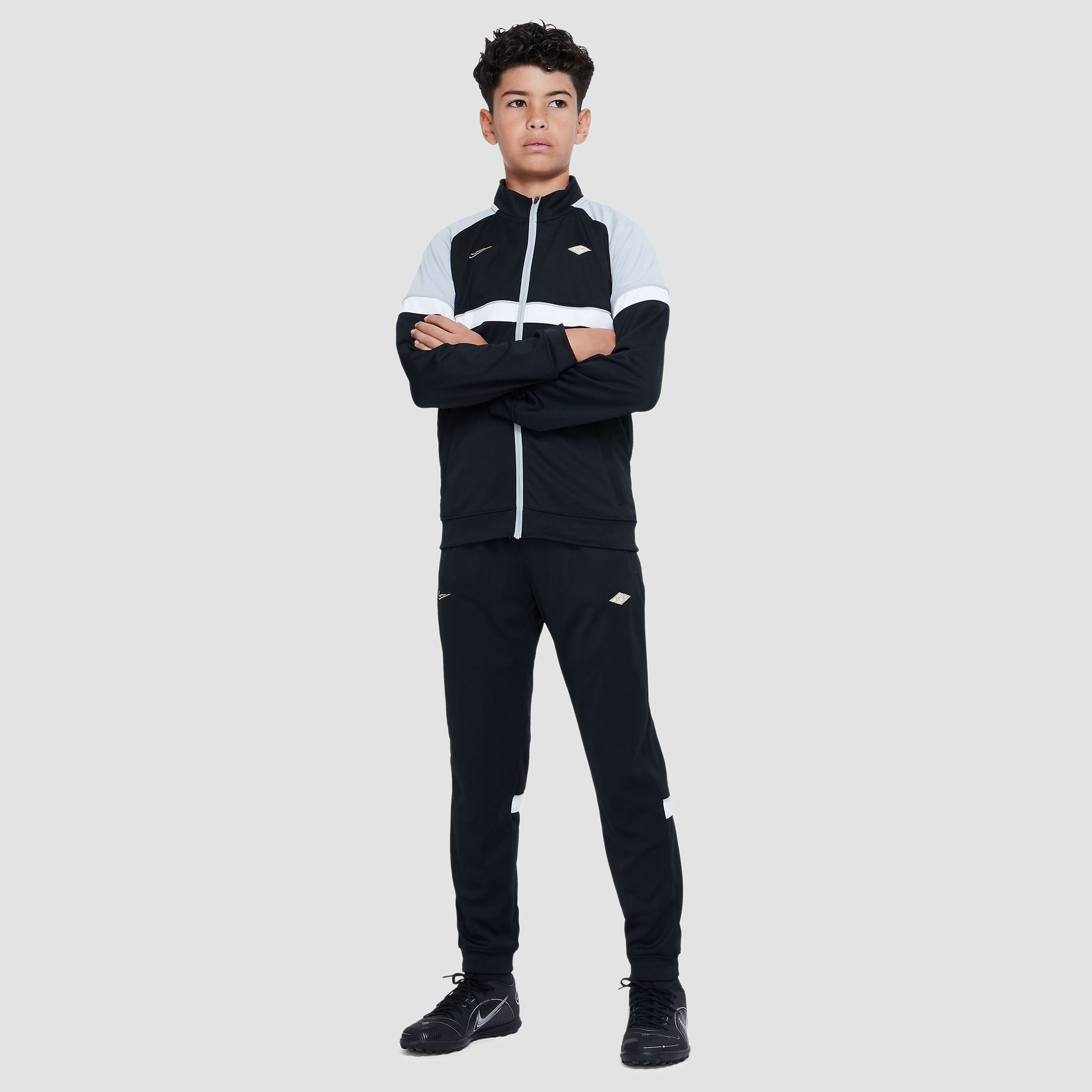 Nike dri-fit kylian mbappé trainingspak zwart grijs kinderen