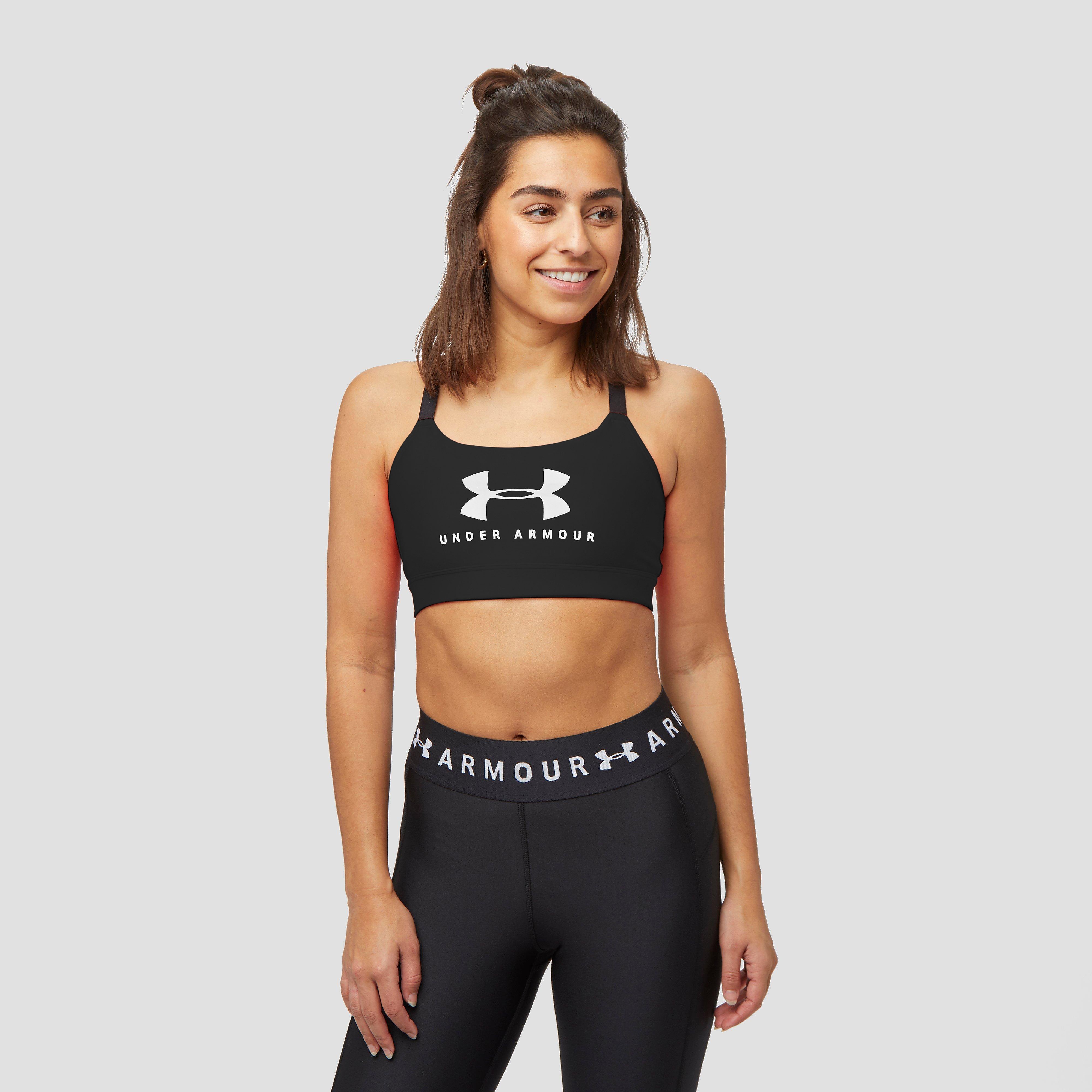 Under armour mid sportstyle sportbeha oranje/zwart dames