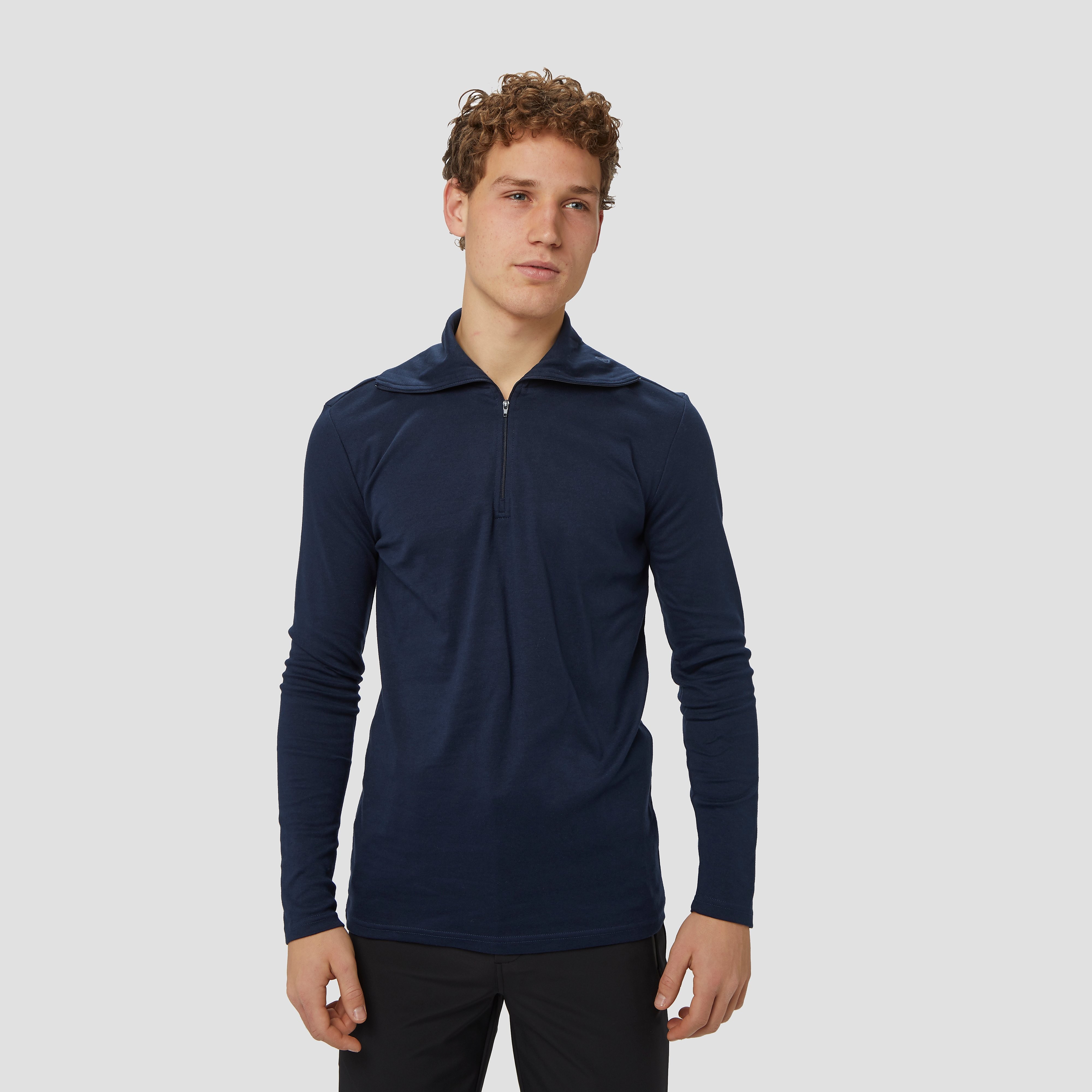 Spex kippel pully met korte rits blauw heren