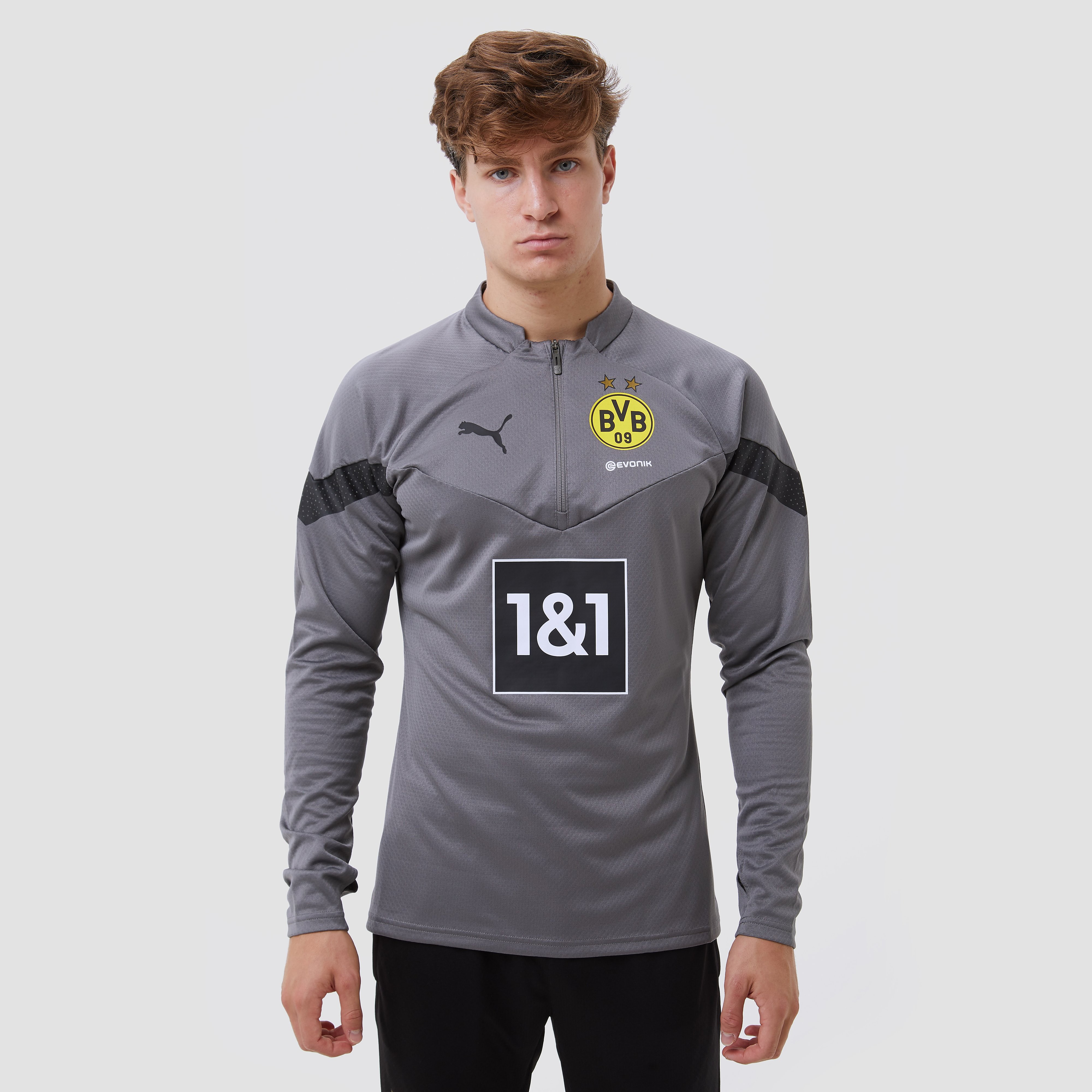 Puma borussia dortmund trainingstop 22 23 grijs zwart heren