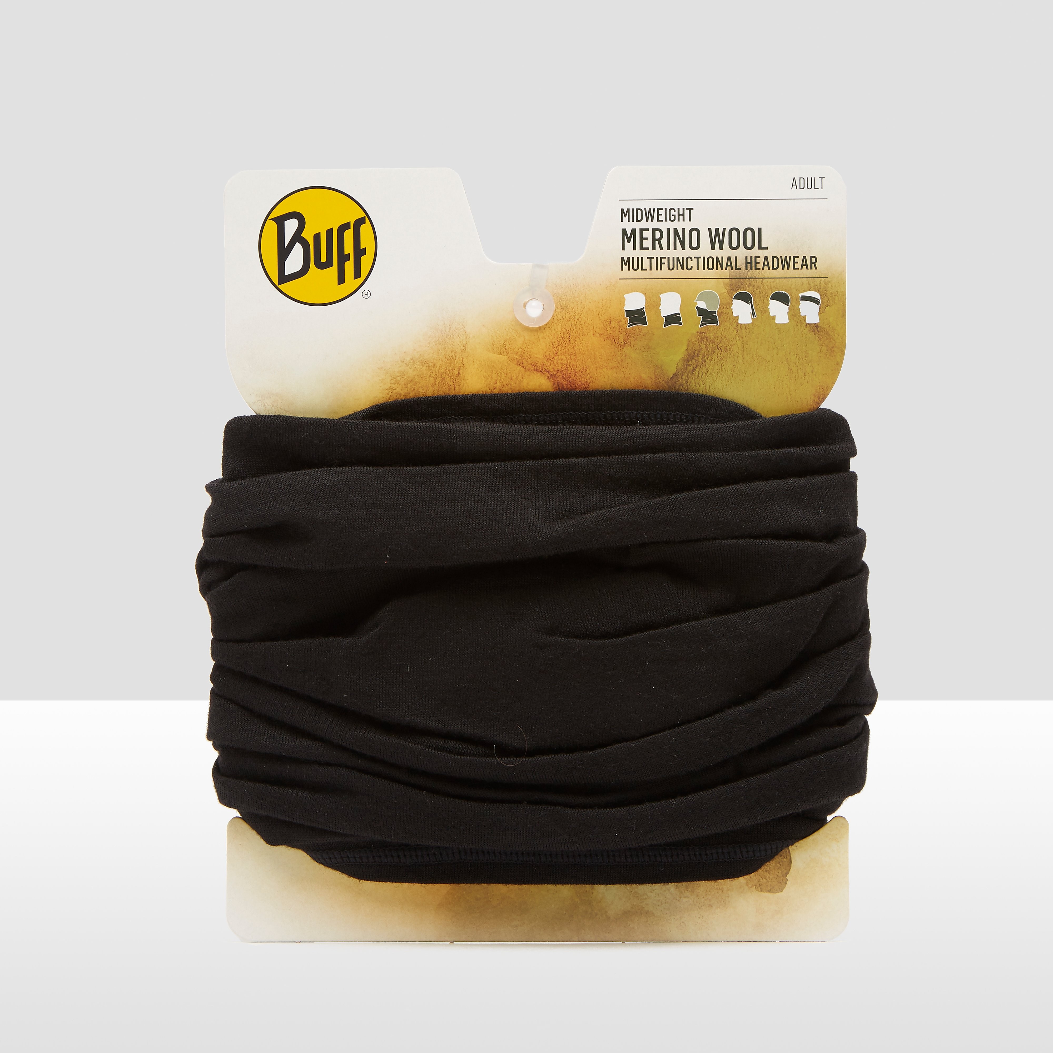 Buff midweight merino wool sjaal zwart