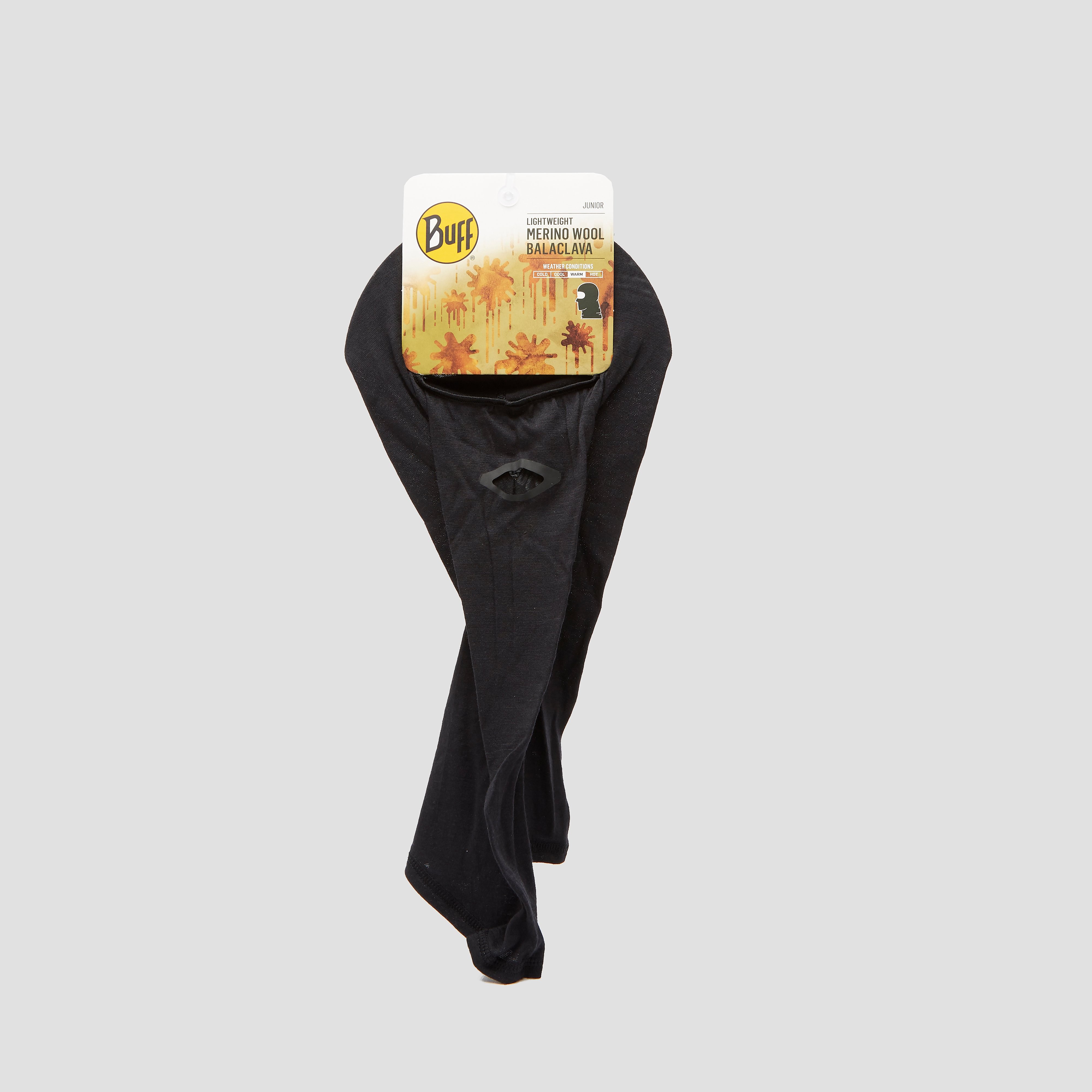 Buff merino wool balaclava zwart kinderen