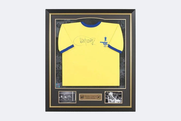 Arsenal Framed Signed Charlie George 1971 Away Shirt