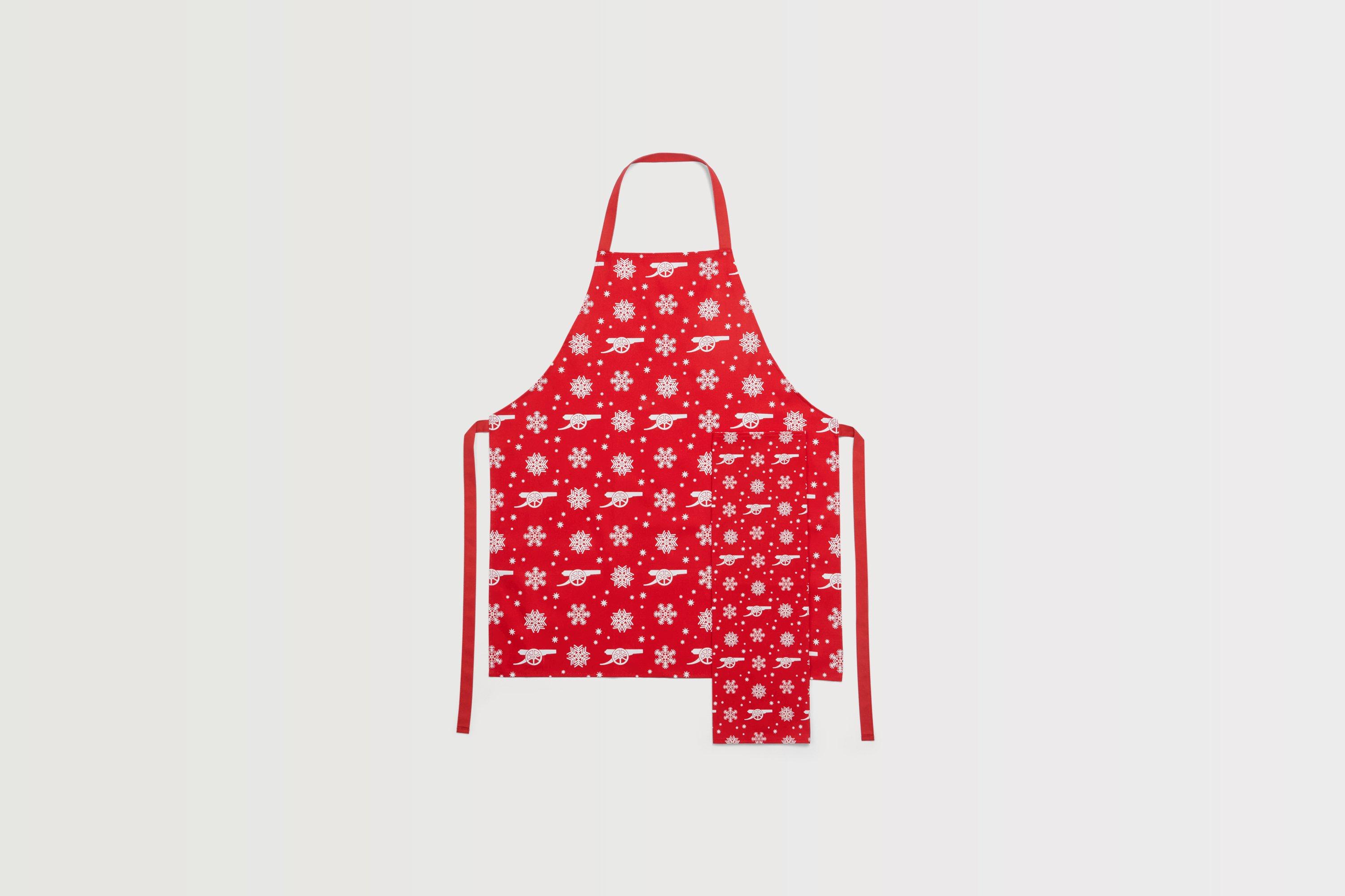 Arsenal Christmas Apron and Tea Towel Set