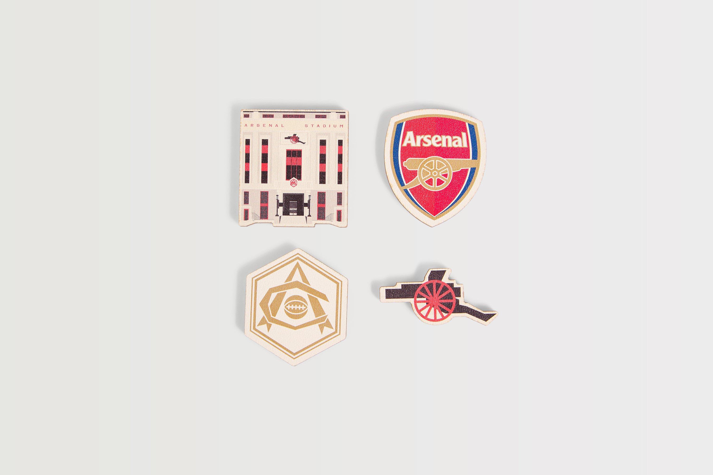 Arsenal Highbury Wooden Magnet Set