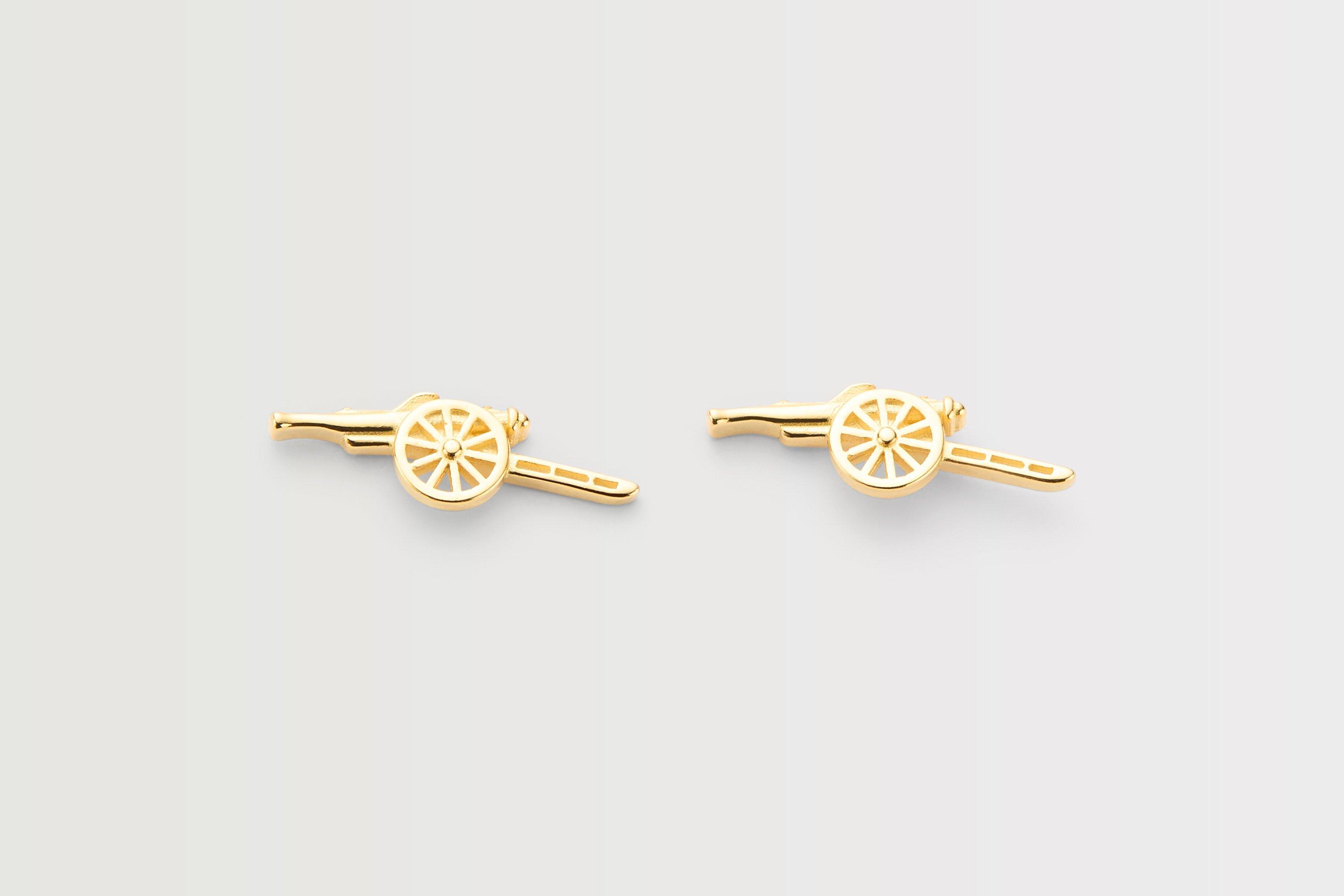 Arsenal 18Ct Gold Plated Silver West Facing Cannon Earrings