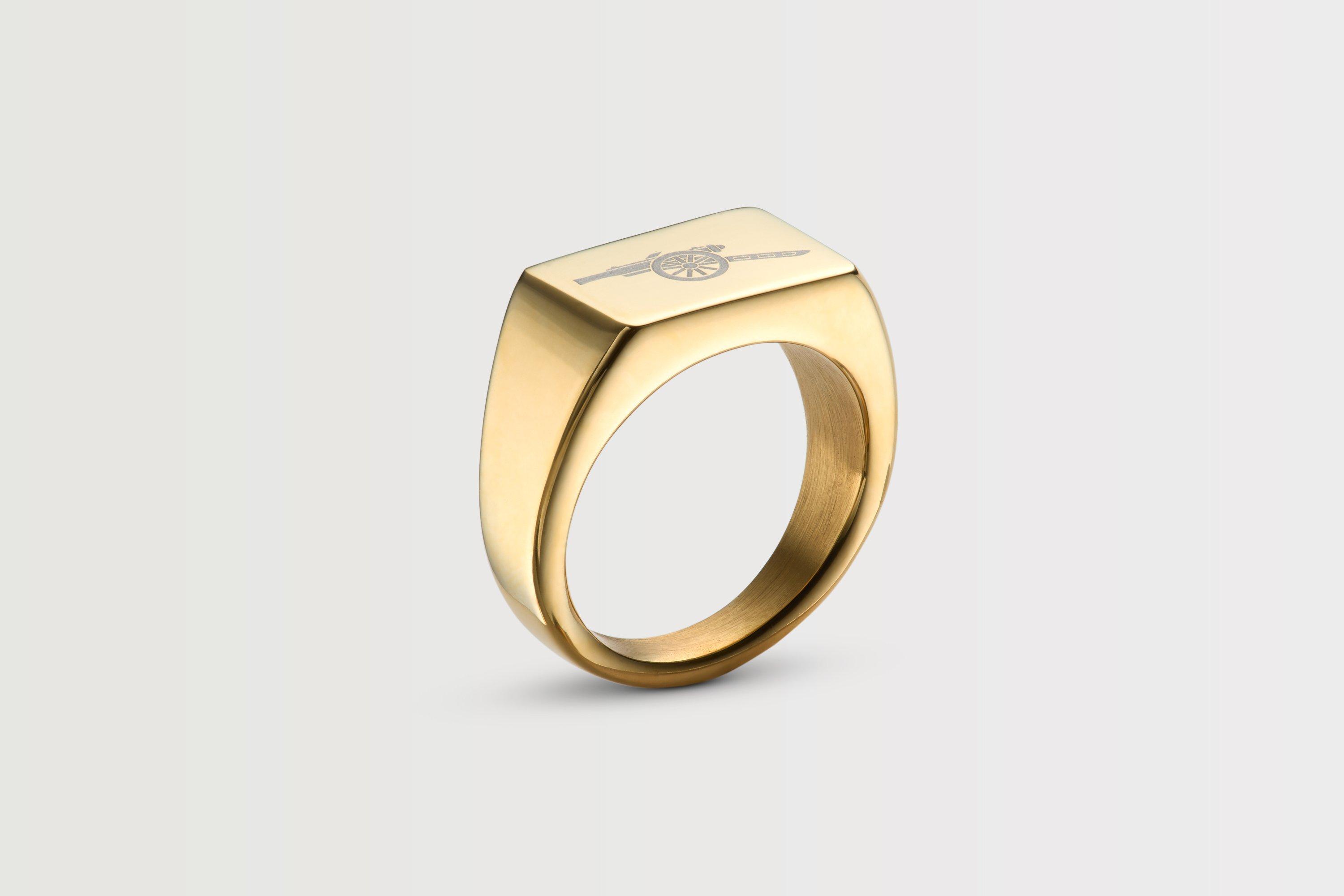 Arsenal Gold Plated Stainless Steel Signet Ring