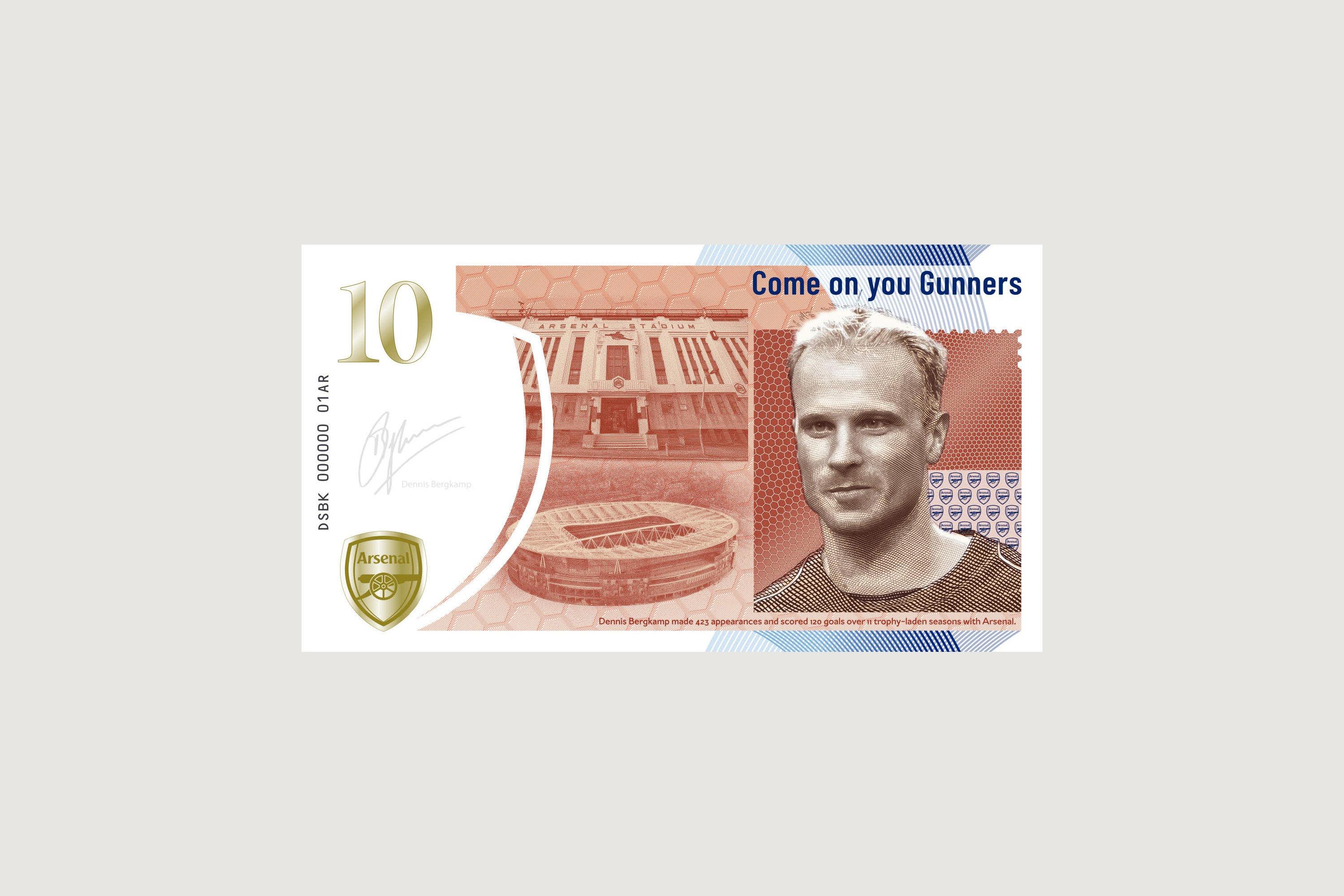 Arsenal Dennis Bergkamp Collectible Note