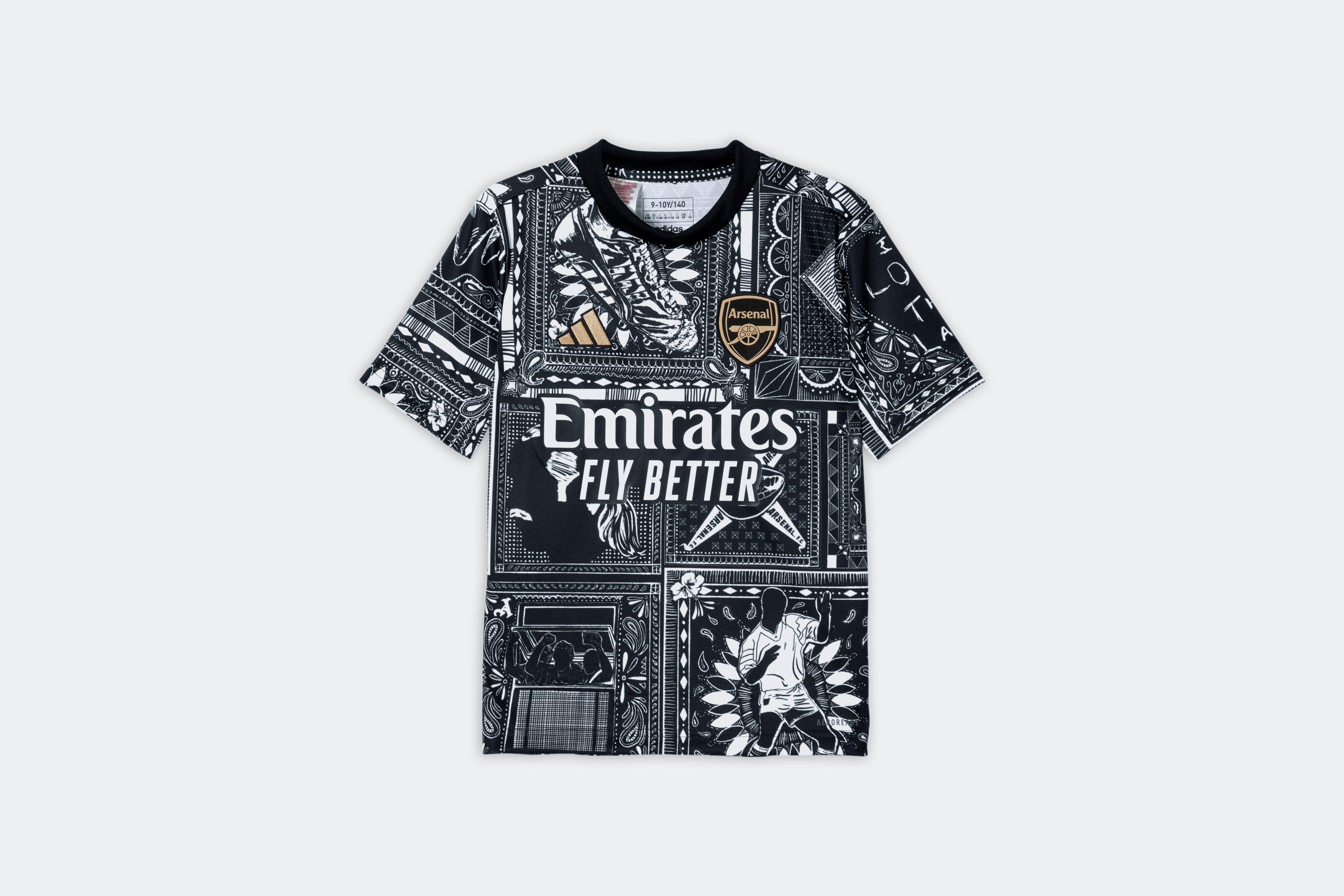 adidas Arsenal Ian Wright Pre-Match Jersey - Black, Men's Soccer