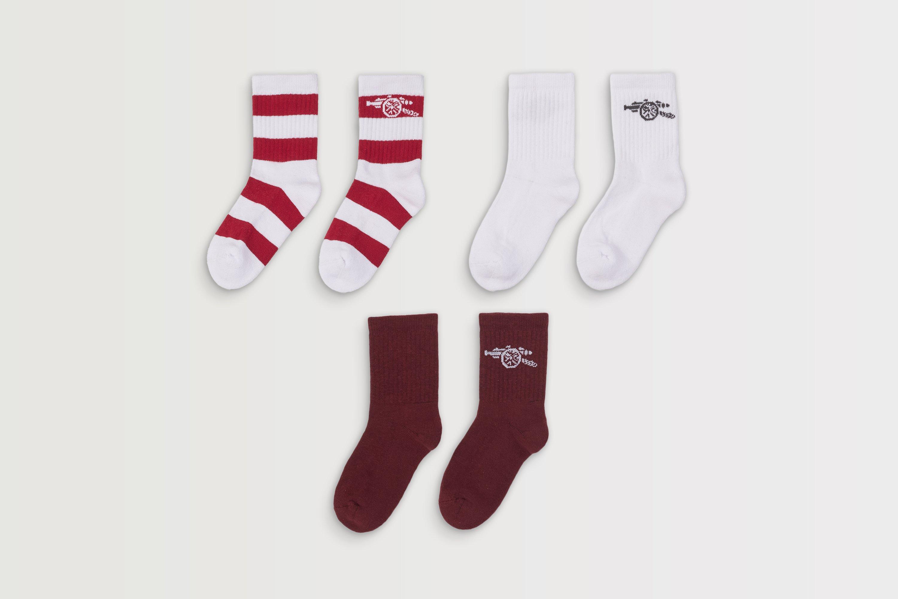 Arsenal Kids Essentials 3pk Cannon Socks