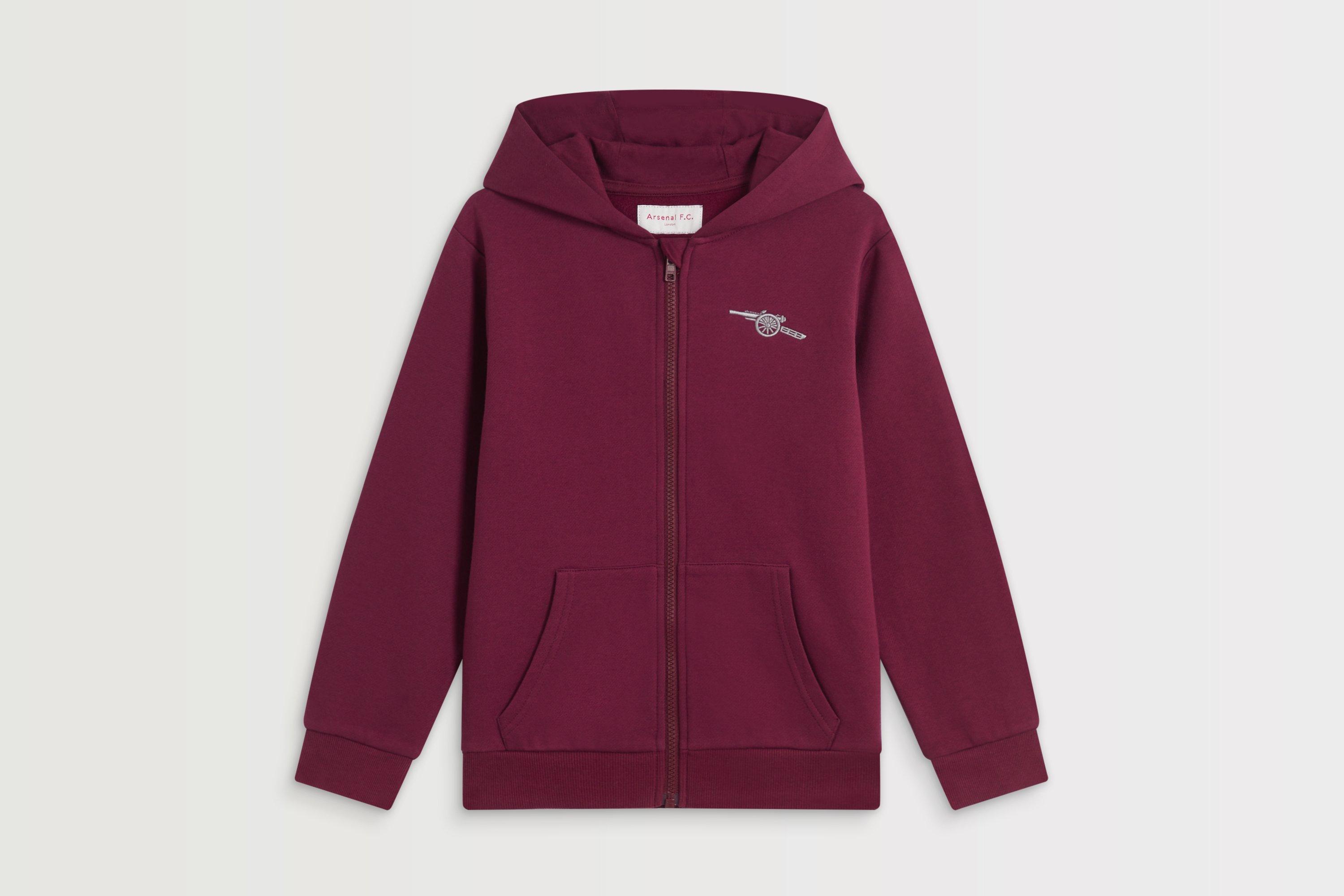 Arsenal Kids Burgundy Cannon Zip Hoodie