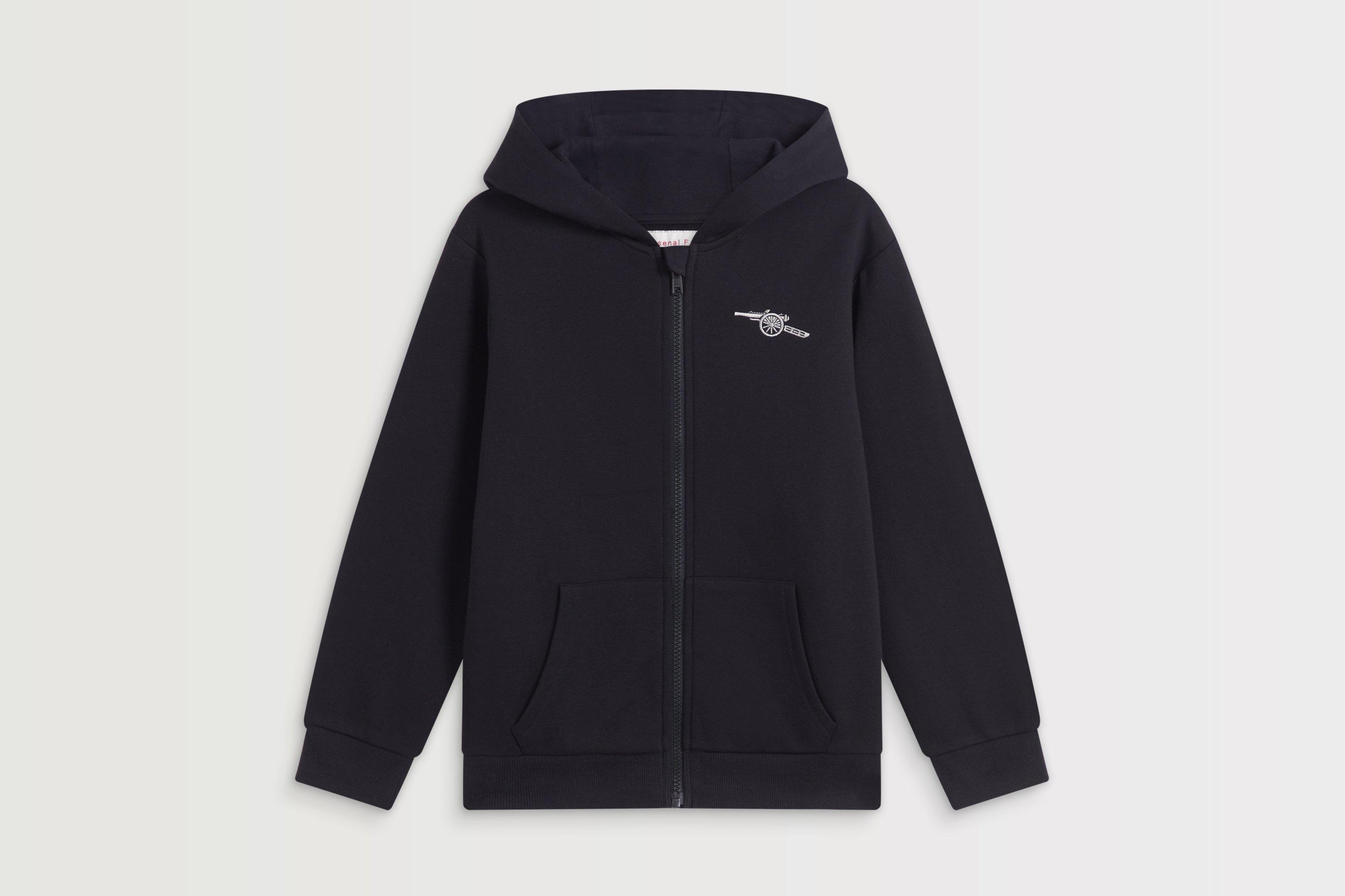 Arsenal Kids Black Cannon Zip Hoodie