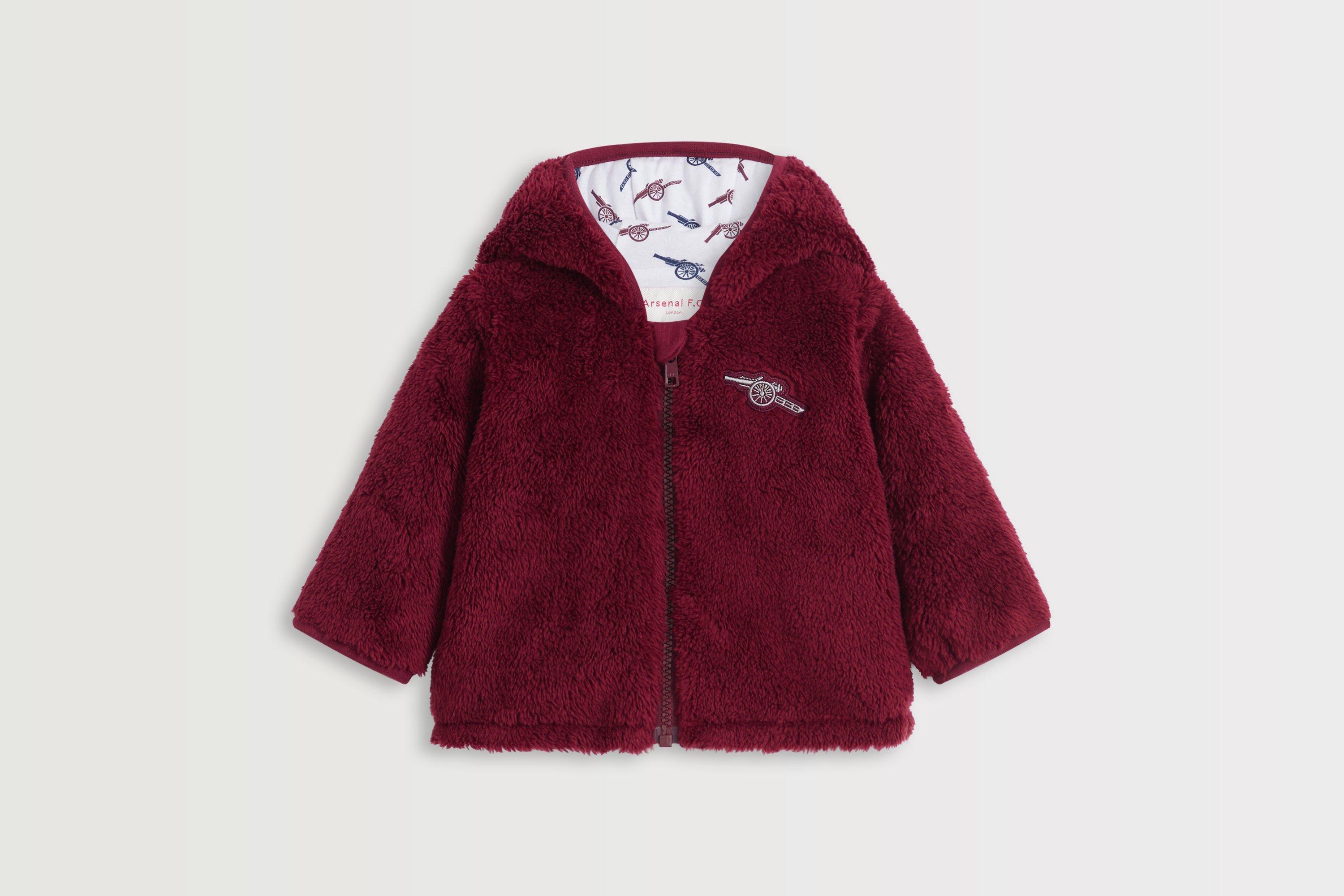 Arsenal Baby Burgundy Cannon Borg Fleece Zip Hoodie