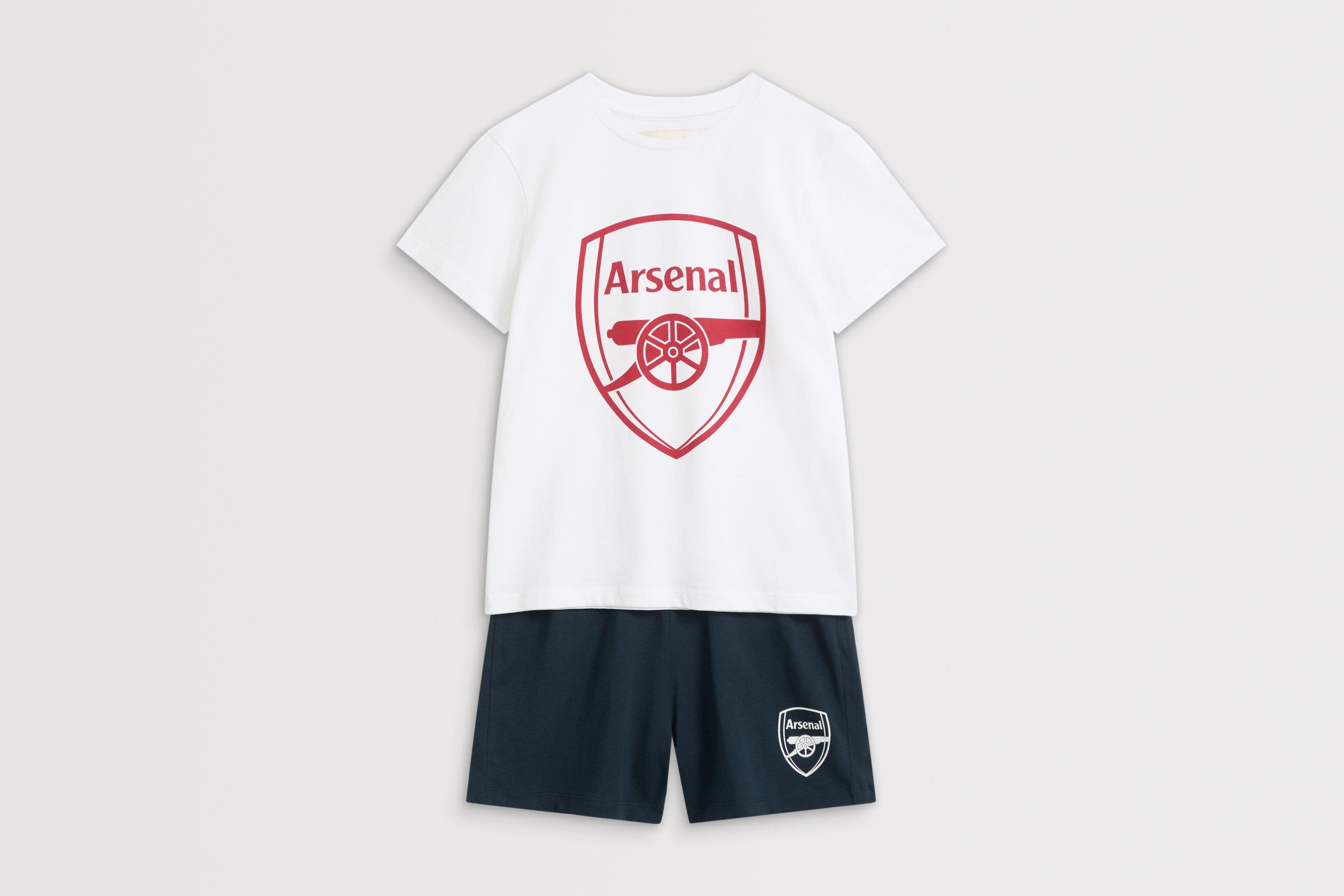 Arsenal Essentials Kids Navy Crest Pyjama Short Set | Official Online Store