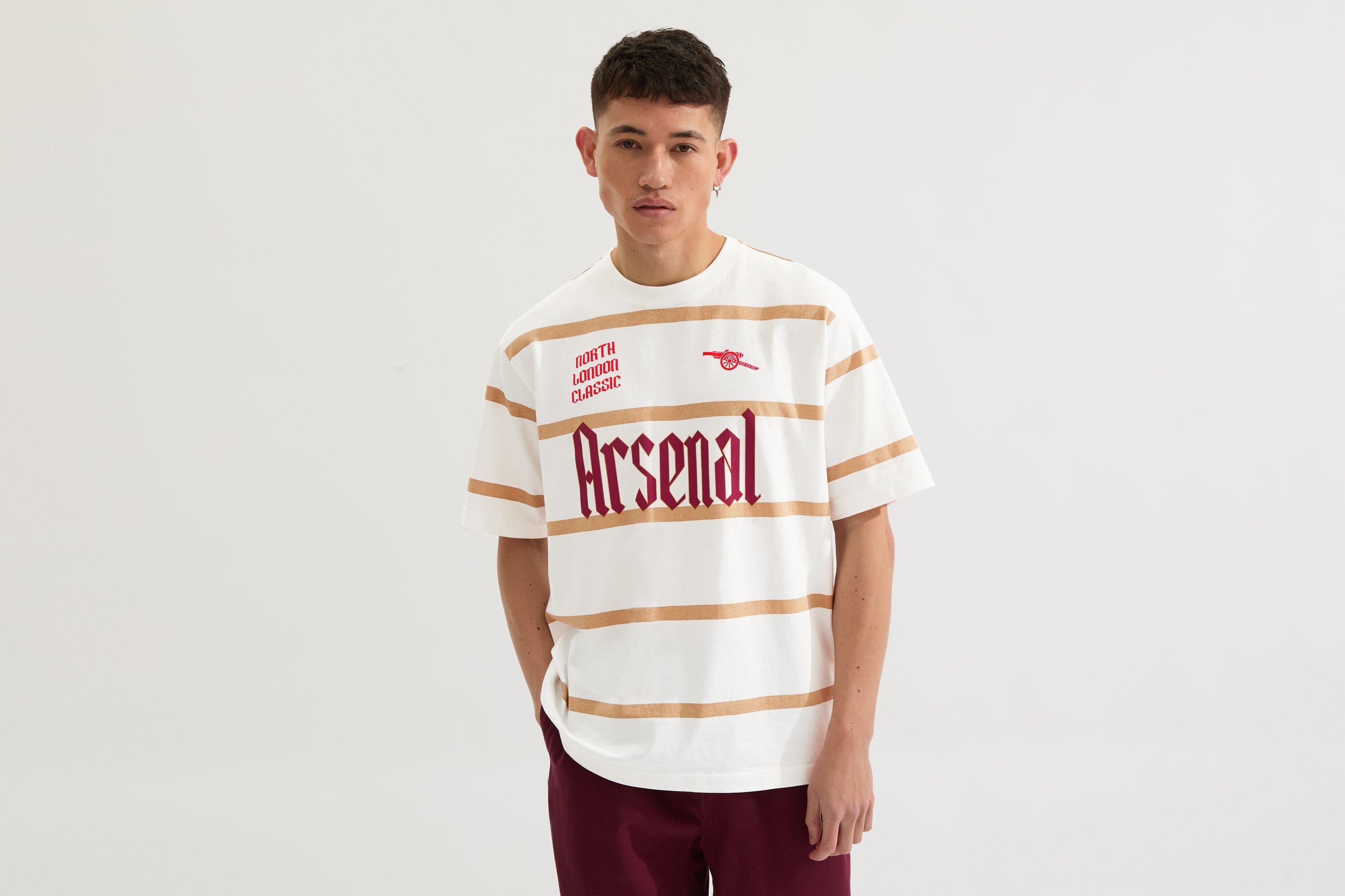 Arsenal North London Classic White Striped T-Shirt