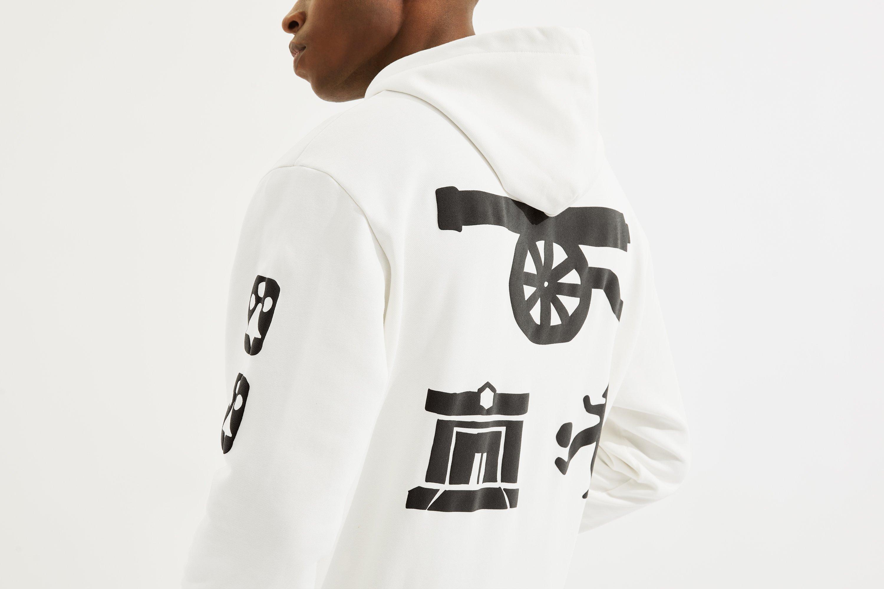 Arsenal N7 White Pre-Historic Hoodie | Official Online Store