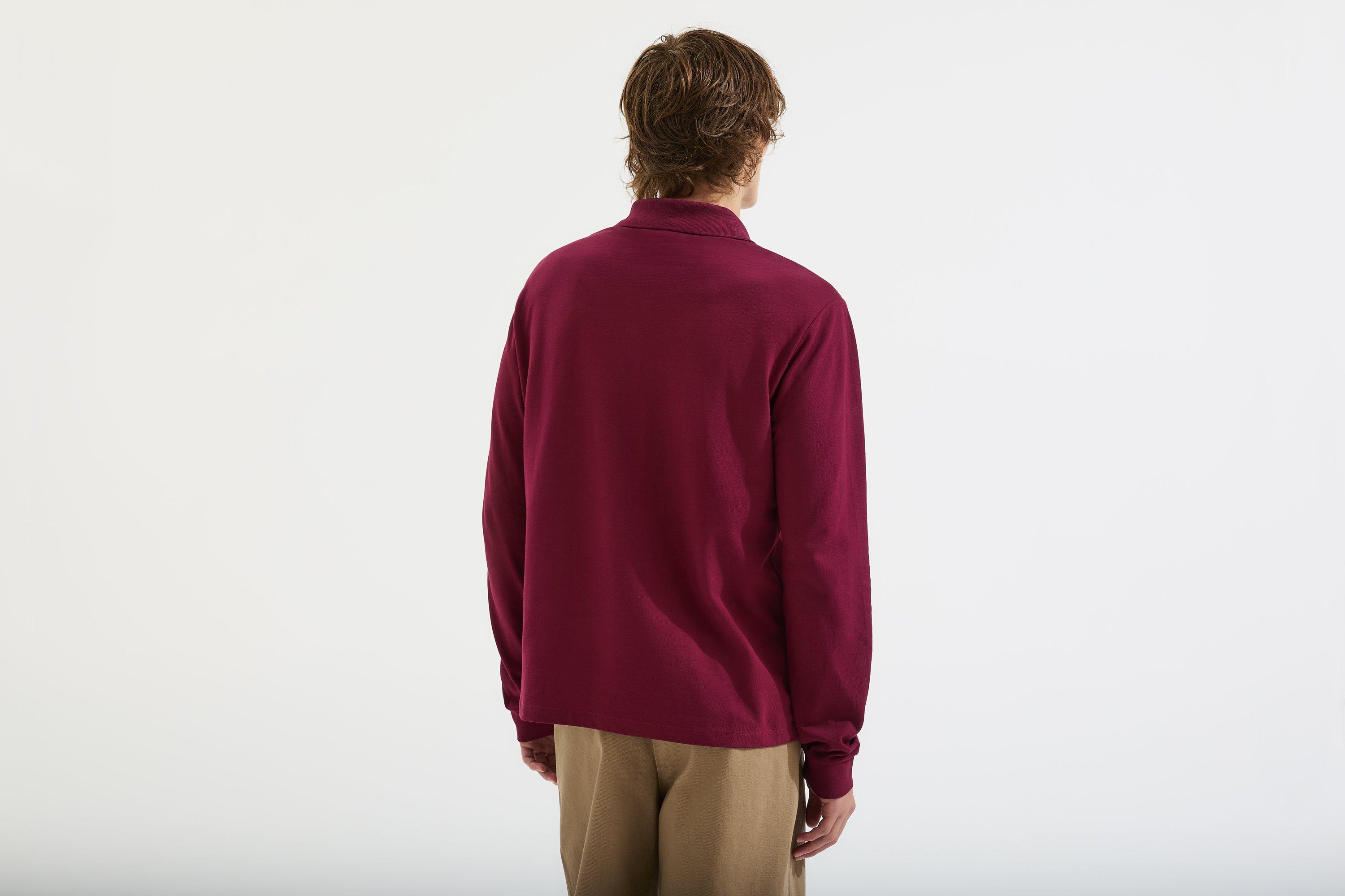 Arsenal バーガンディ 長袖シャツ L O2 Arsenal Essentials Burgundy Split Long Sleeved Polo Shirt